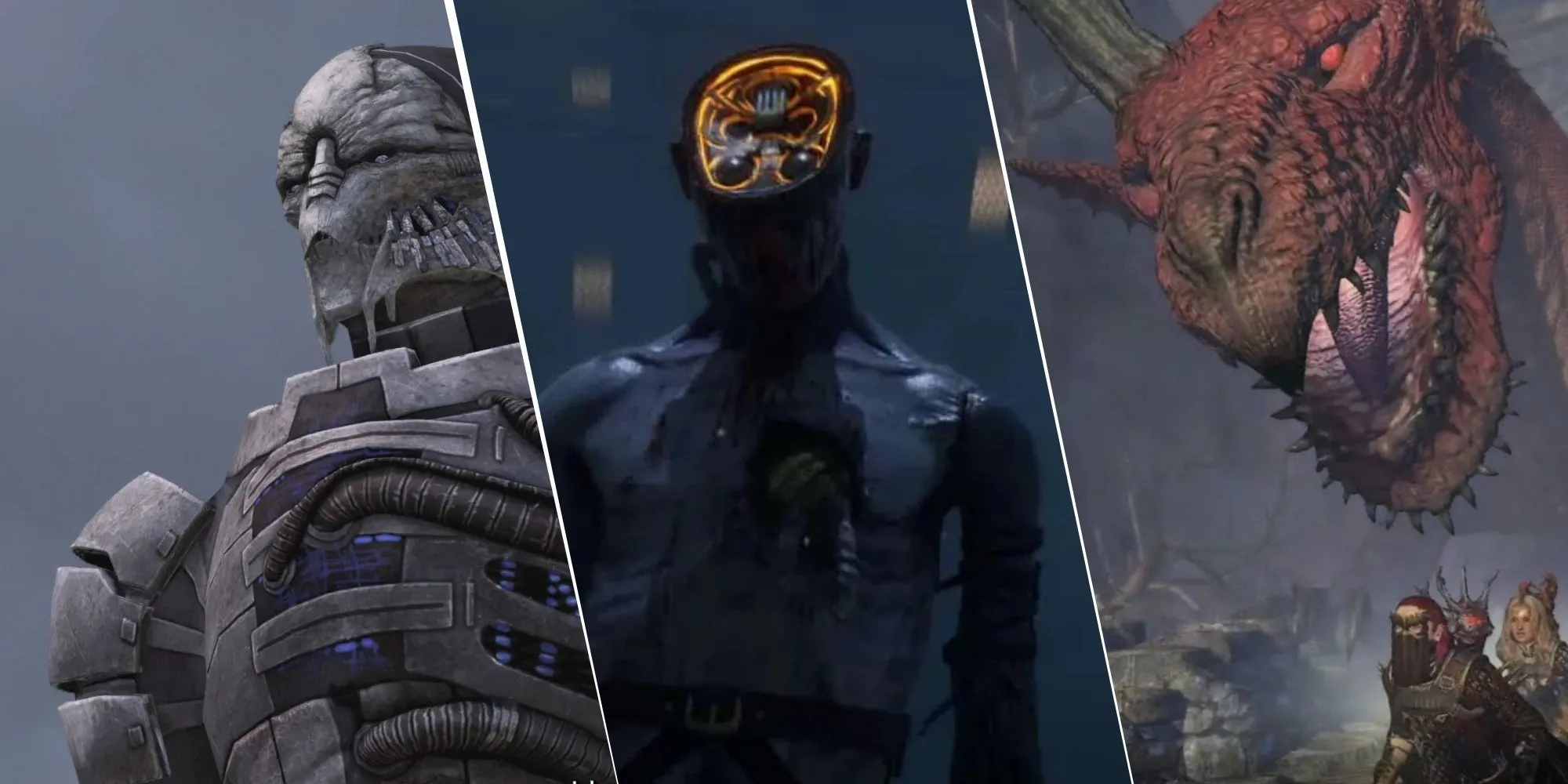 Ba hình ảnh từ các game Mass Effect, Lies of P, Dragon