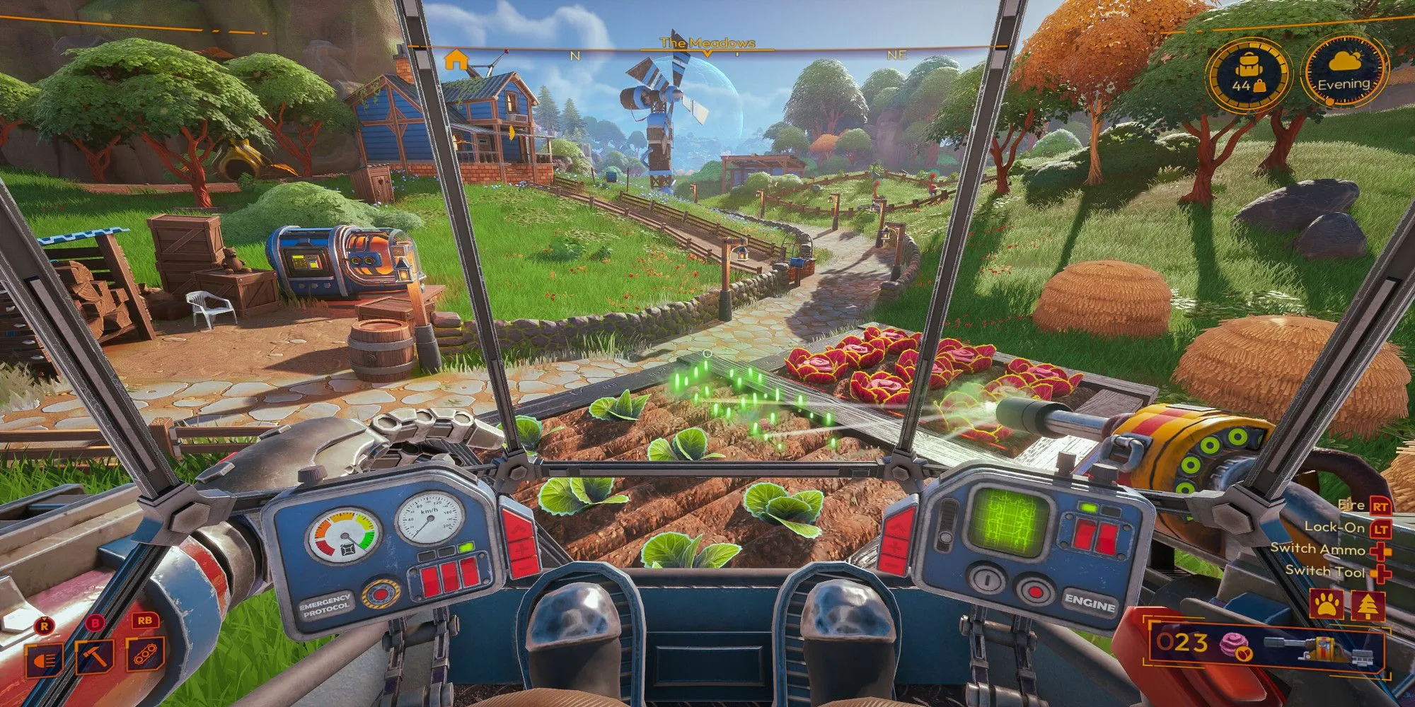 Trang trại với bắp cải và rau ngoài hành tinh trong Lightyear Frontier