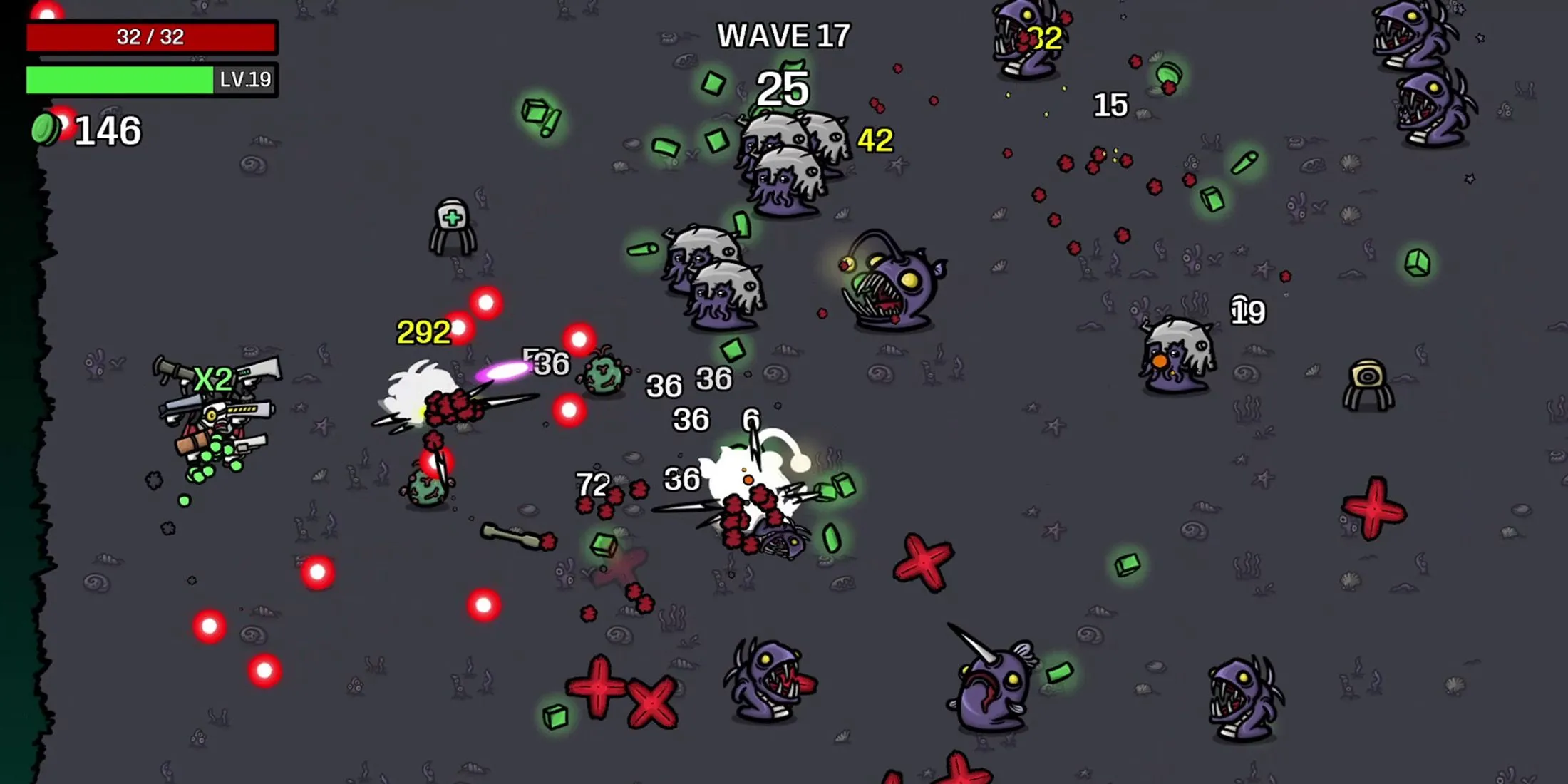 Ưu tiên các mục tiêu khác nhau trong game roguelike Brotato