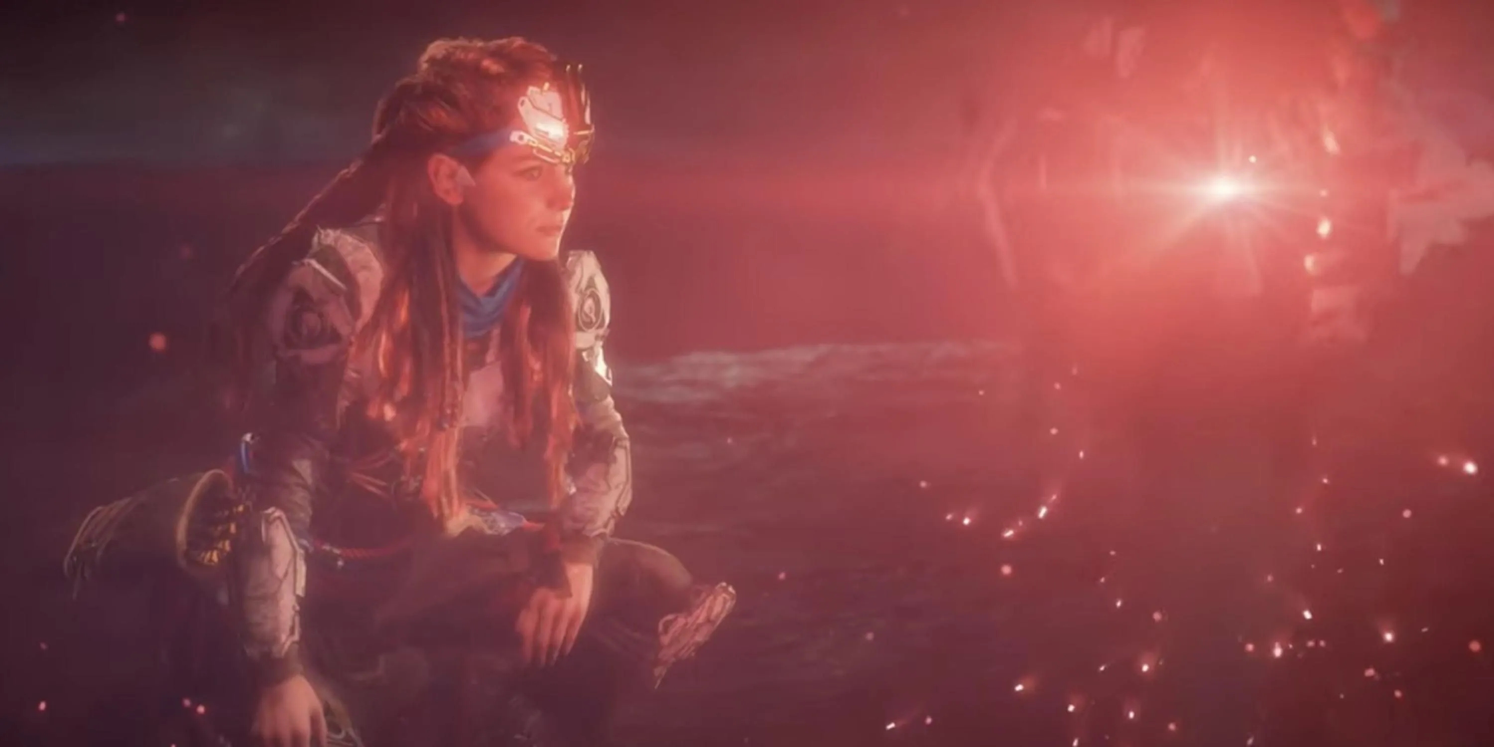 Aloy đối mặt với HADES, AI được thiết kế để hủy diệt trong Horizon Zero Dawn, biểu tượng cho thảm họa công nghệ nhân tạo vượt tầm kiểm soát.