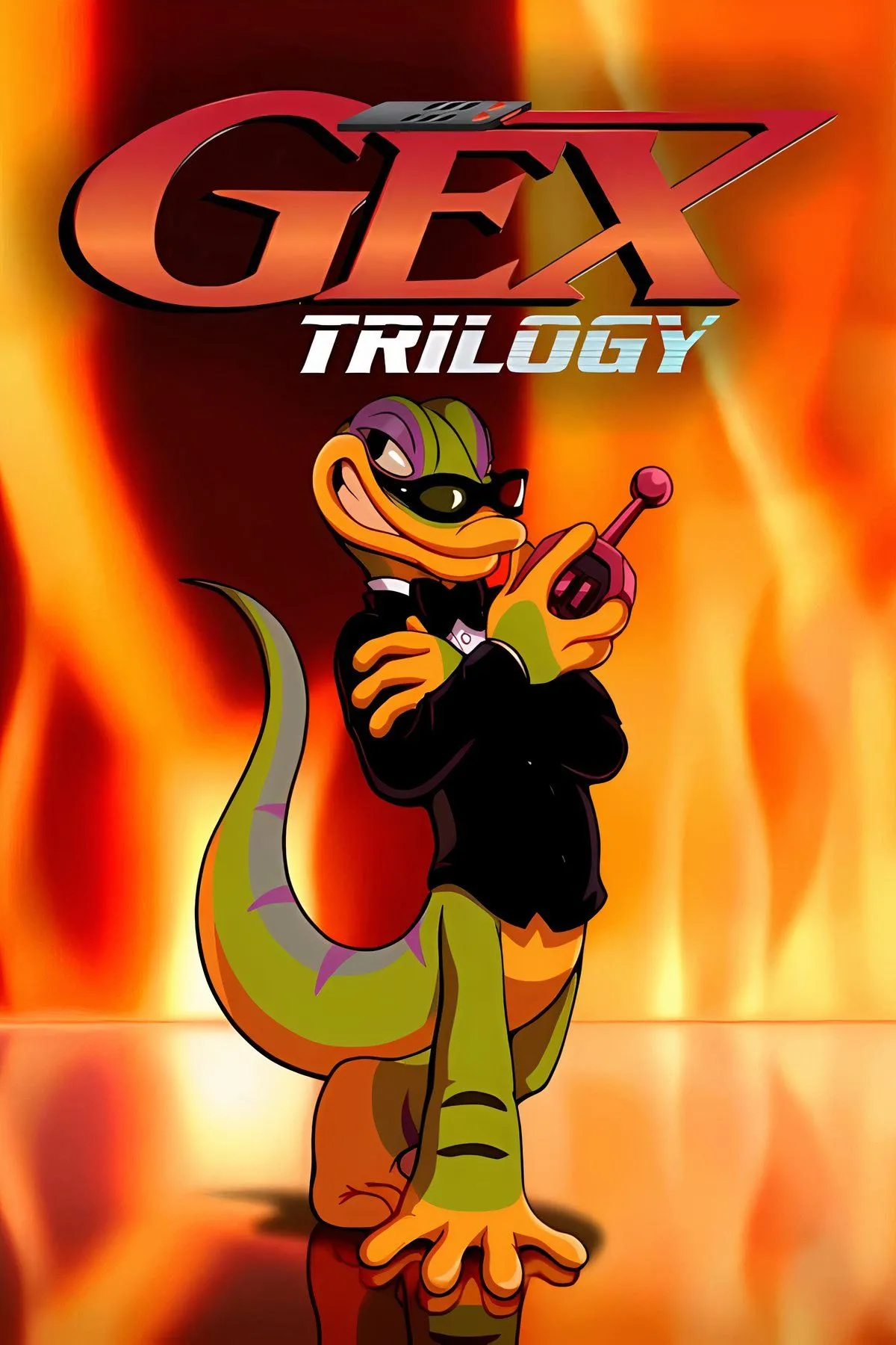 Ảnh bìa bộ sưu tập Gex Trilogy, đánh dấu sự trở lại của biểu tượng Gex trong kỷ nguyên game hiện đại.