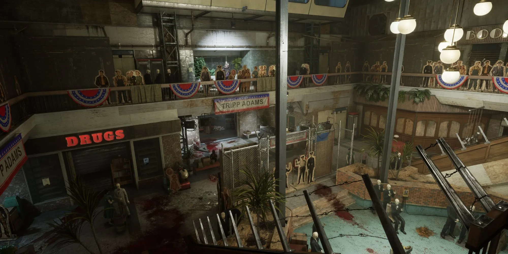 Bản đồ Trung tâm thương mại mới trong The Outlast Trials Season 4, một địa điểm hoang tàn đầy rẫy nỗi kinh hoàng chờ đợi.