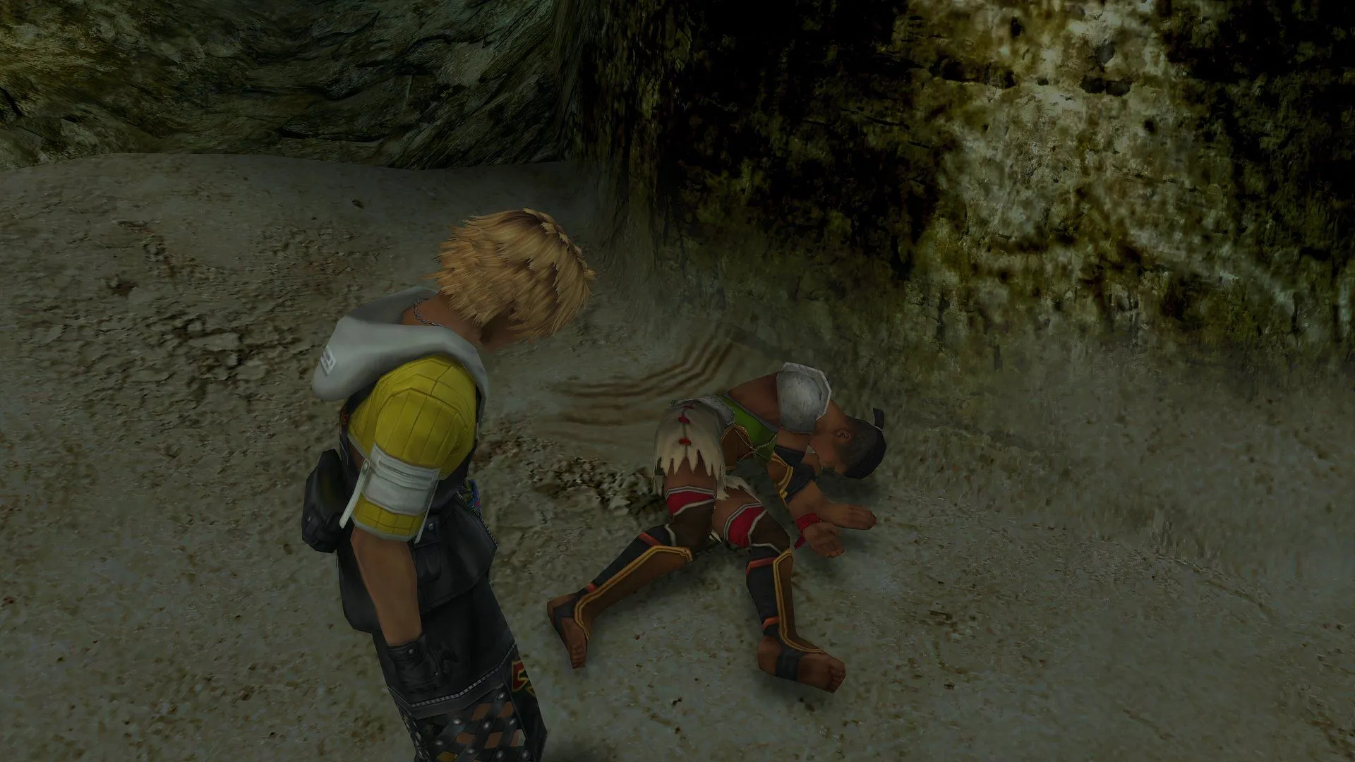Cảnh Gatta nằm xuống sau trận chiến trong Final Fantasy X