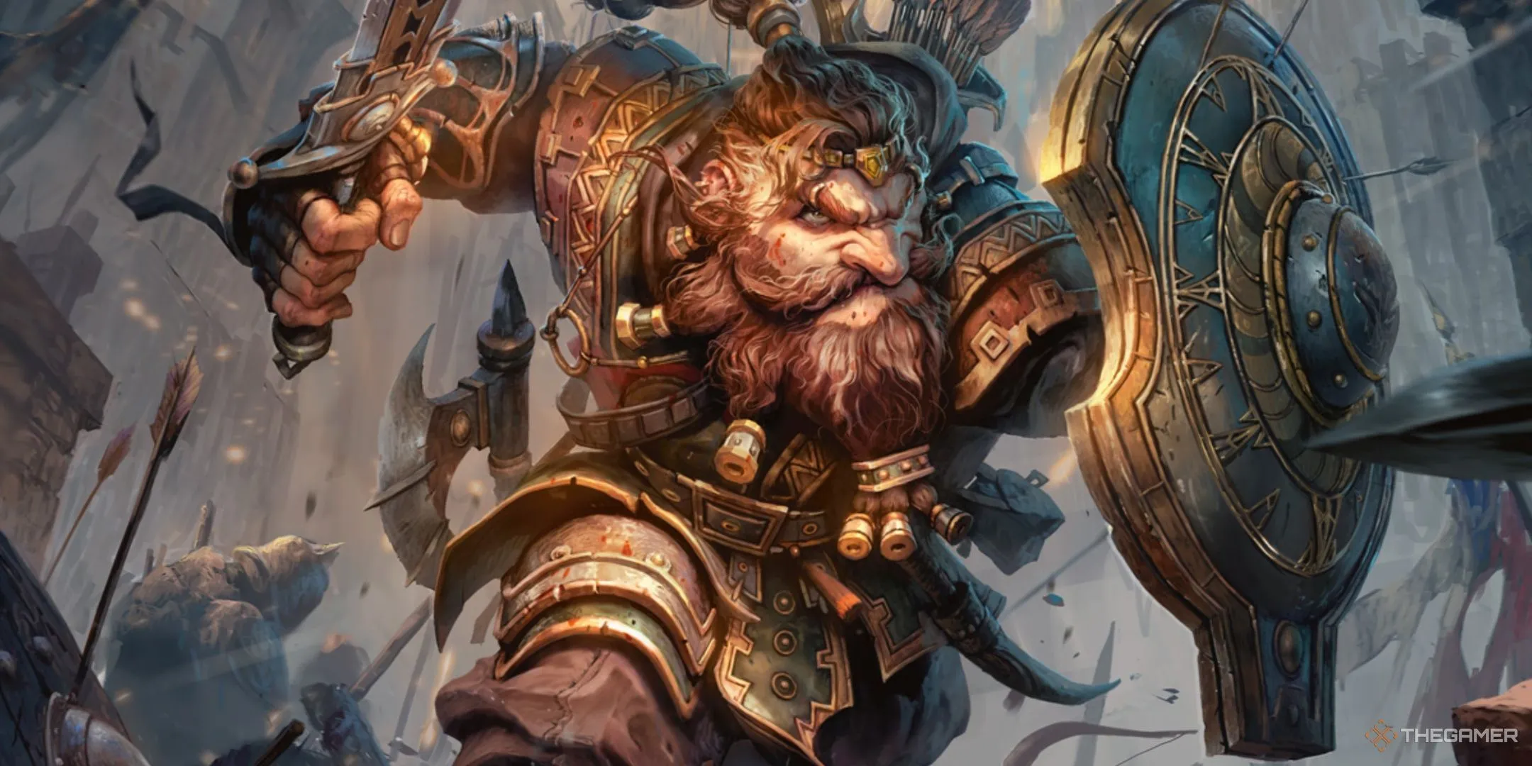 Hình ảnh một chiến binh người lùn (Dwarf Fighter) điển hình trong Dungeons &amp; Dragons, minh họa cho việc lựa chọn lớp nhân vật
