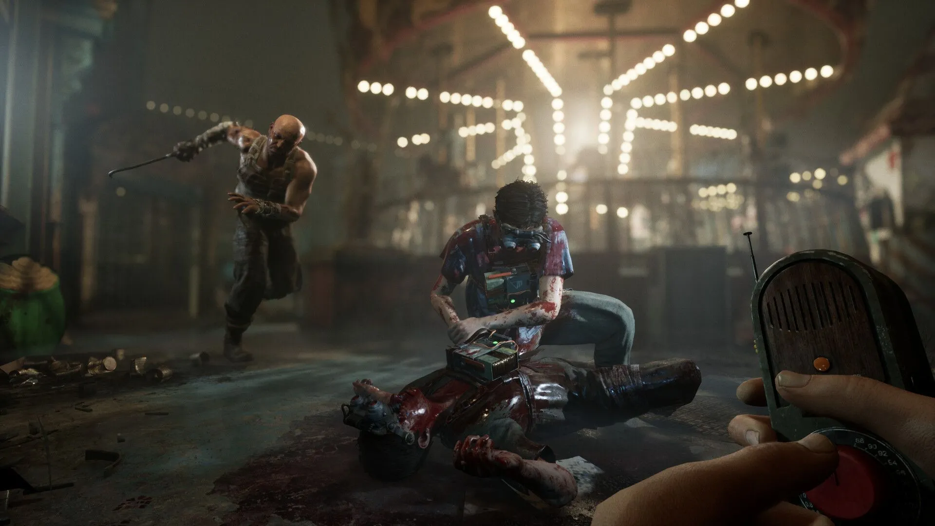 Hình ảnh nghệ thuật chính của The Outlast Trials, thể hiện sự căng thẳng và kinh hoàng trong các thử nghiệm của tập đoàn Murkoff.