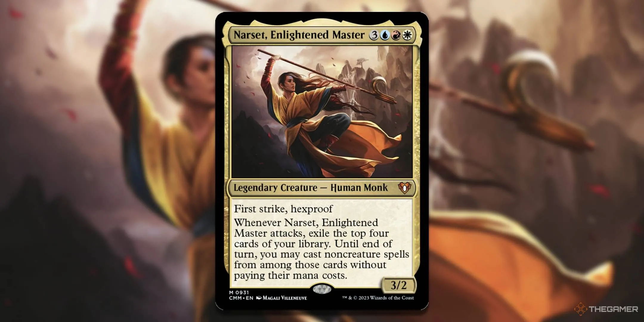 Lá bài Narset, Enlightened Master trong Magic: The Gathering, một Planeswalker hùng mạnh có khả năng lấy thêm lượt hoặc chơi miễn phí các phép thuật.