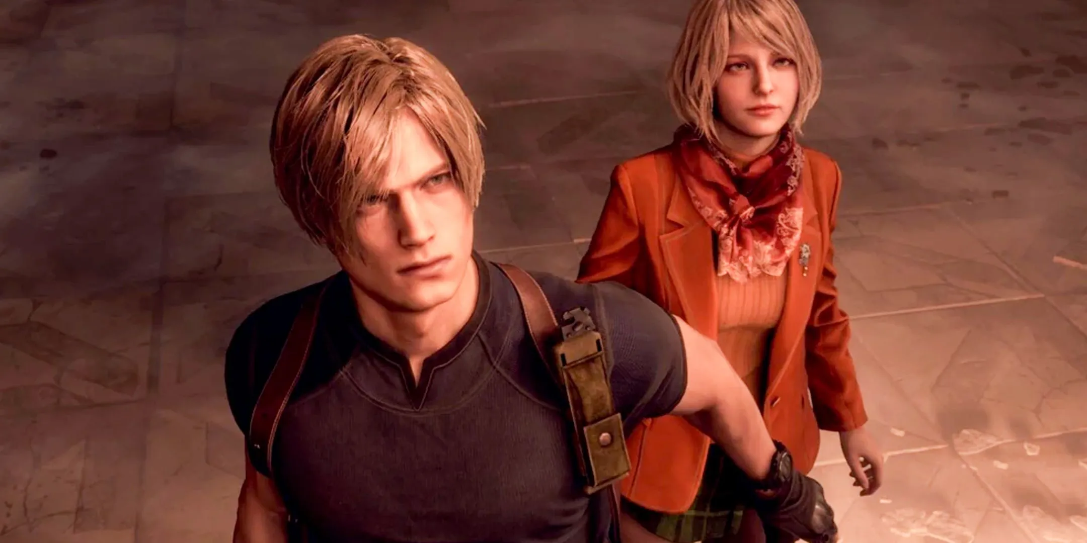 Leon Kennedy kéo Ashley lại trong Resident Evil 4 Remake