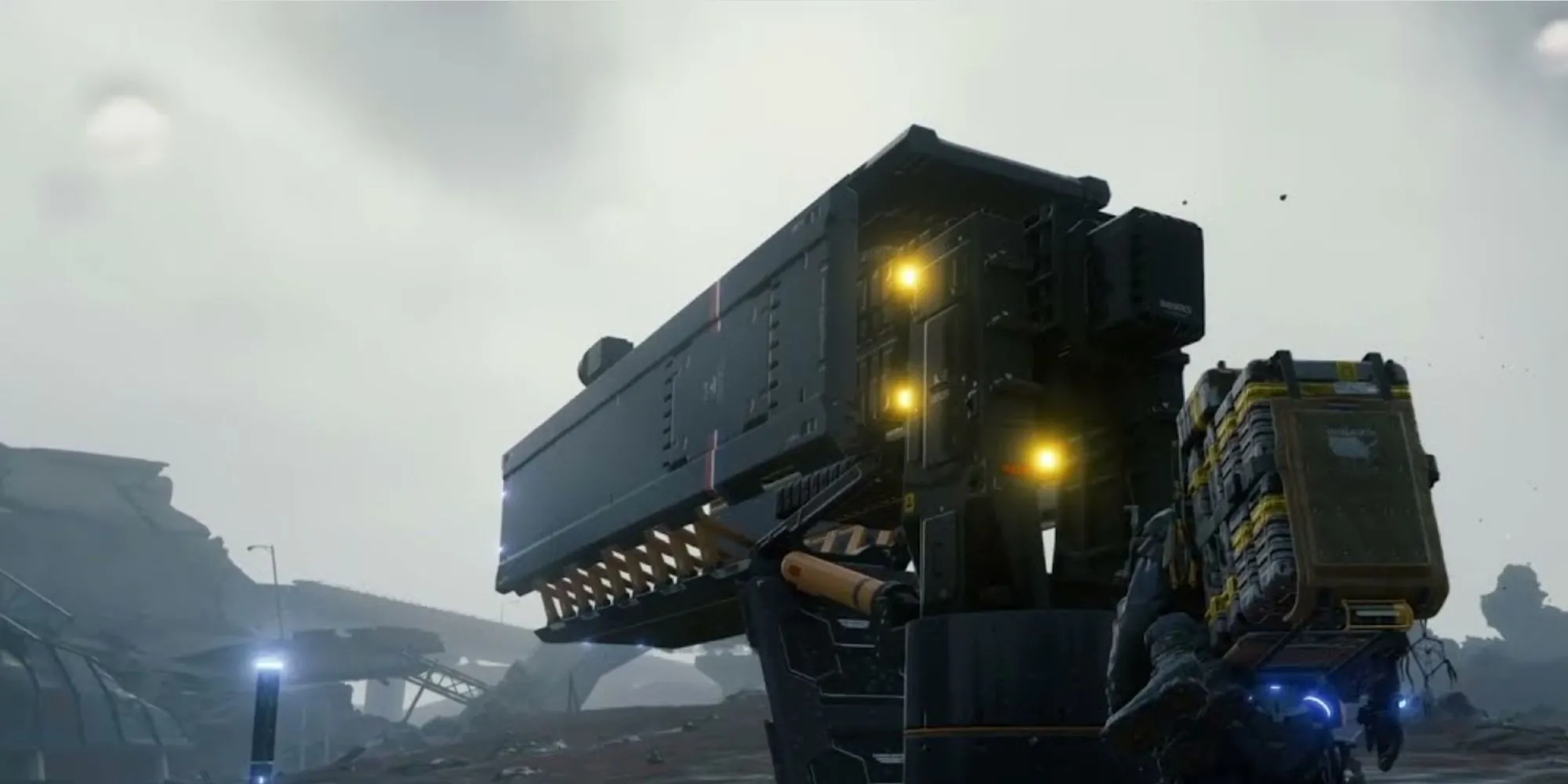 Máy bắn hàng Cargo Catapult phóng các hộp hàng trong Death Stranding.