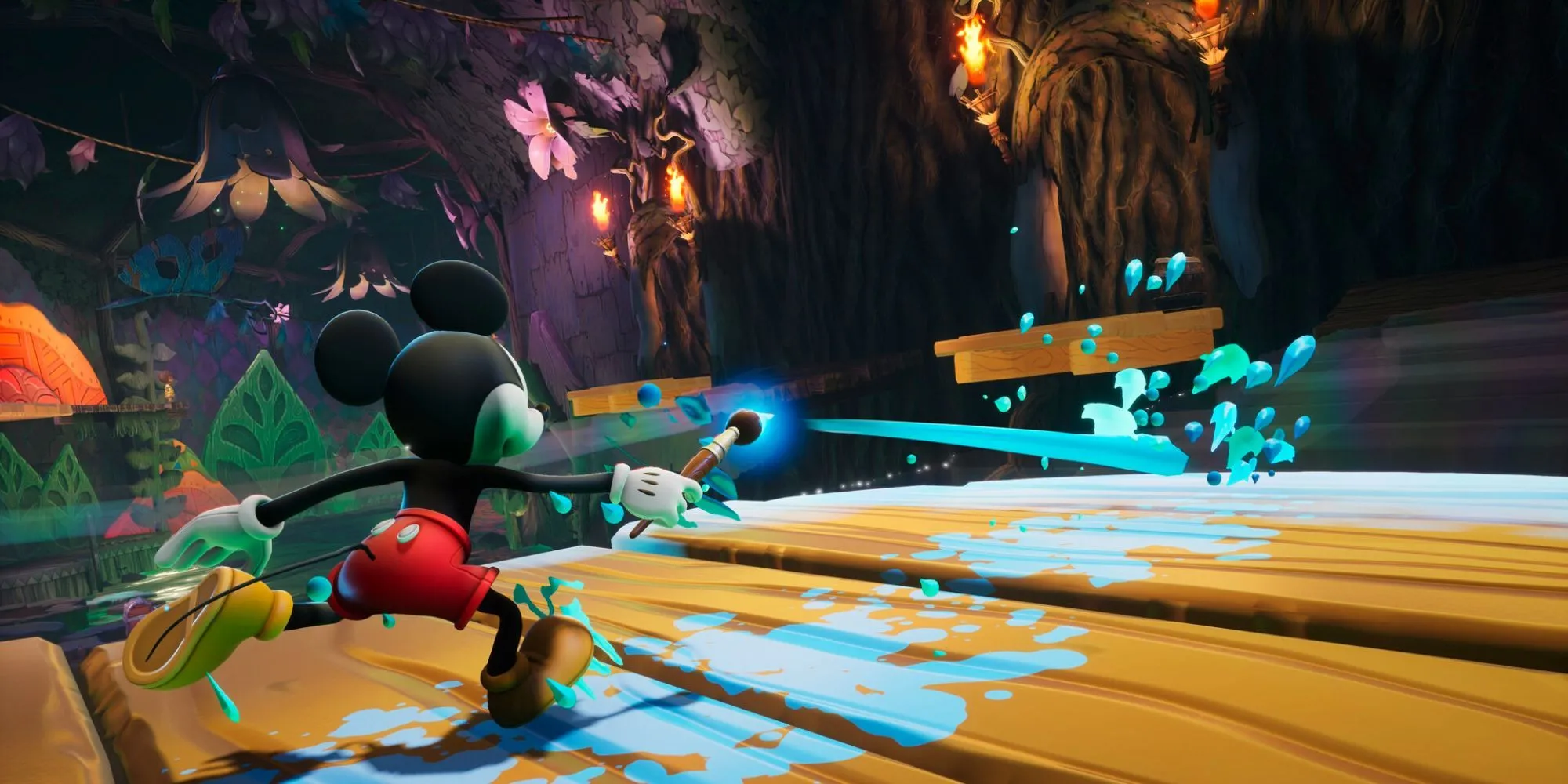Mickey Chuột khám phá Wasteland đầy ám ảnh trong Epic Mickey Rebrushed, tựa game platformer 3D.