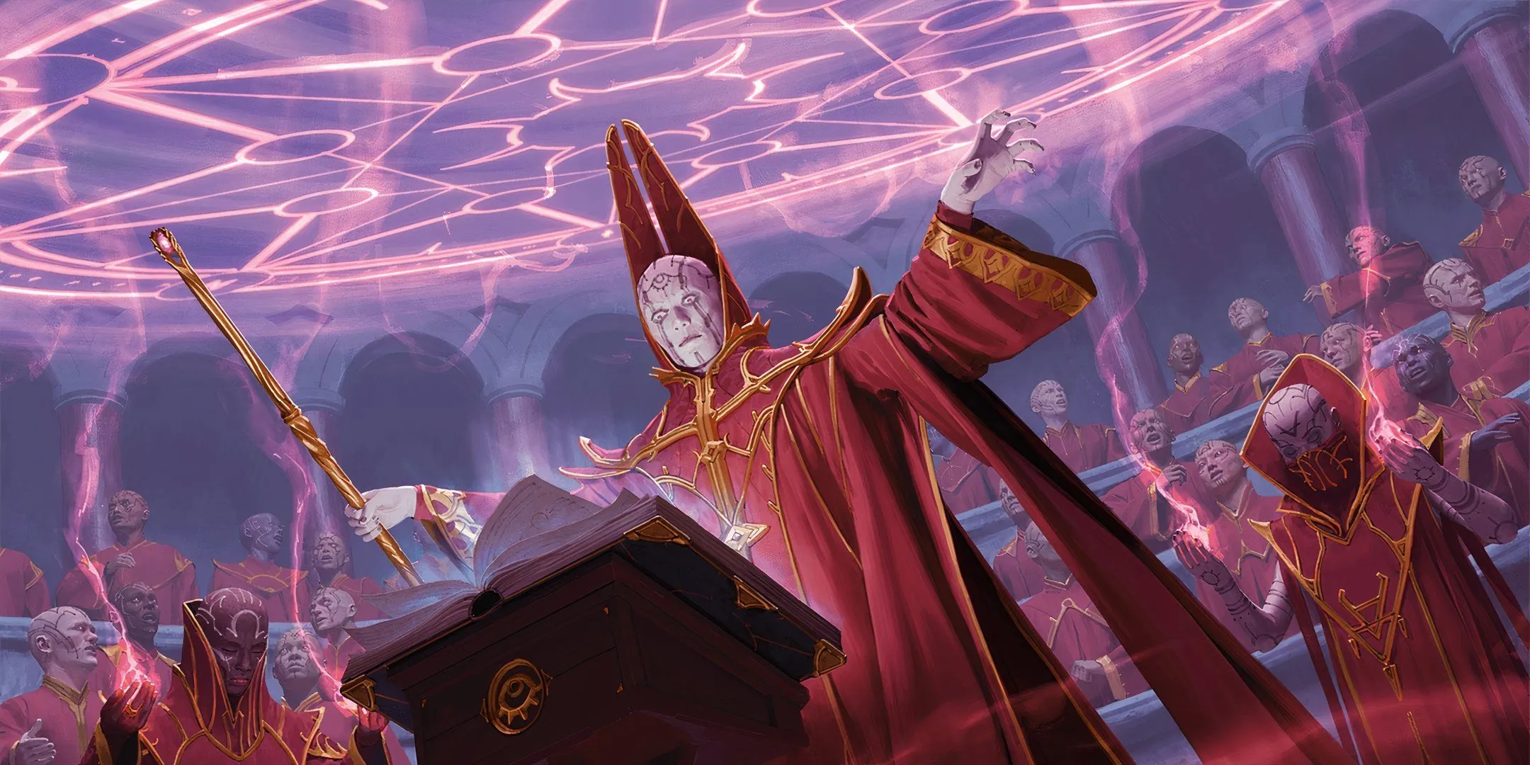 Một Archmage trong Dungeons &amp; Dragons đang niệm chú, thể hiện quyền lực và sự bẻ cong luật của Lawful Evil