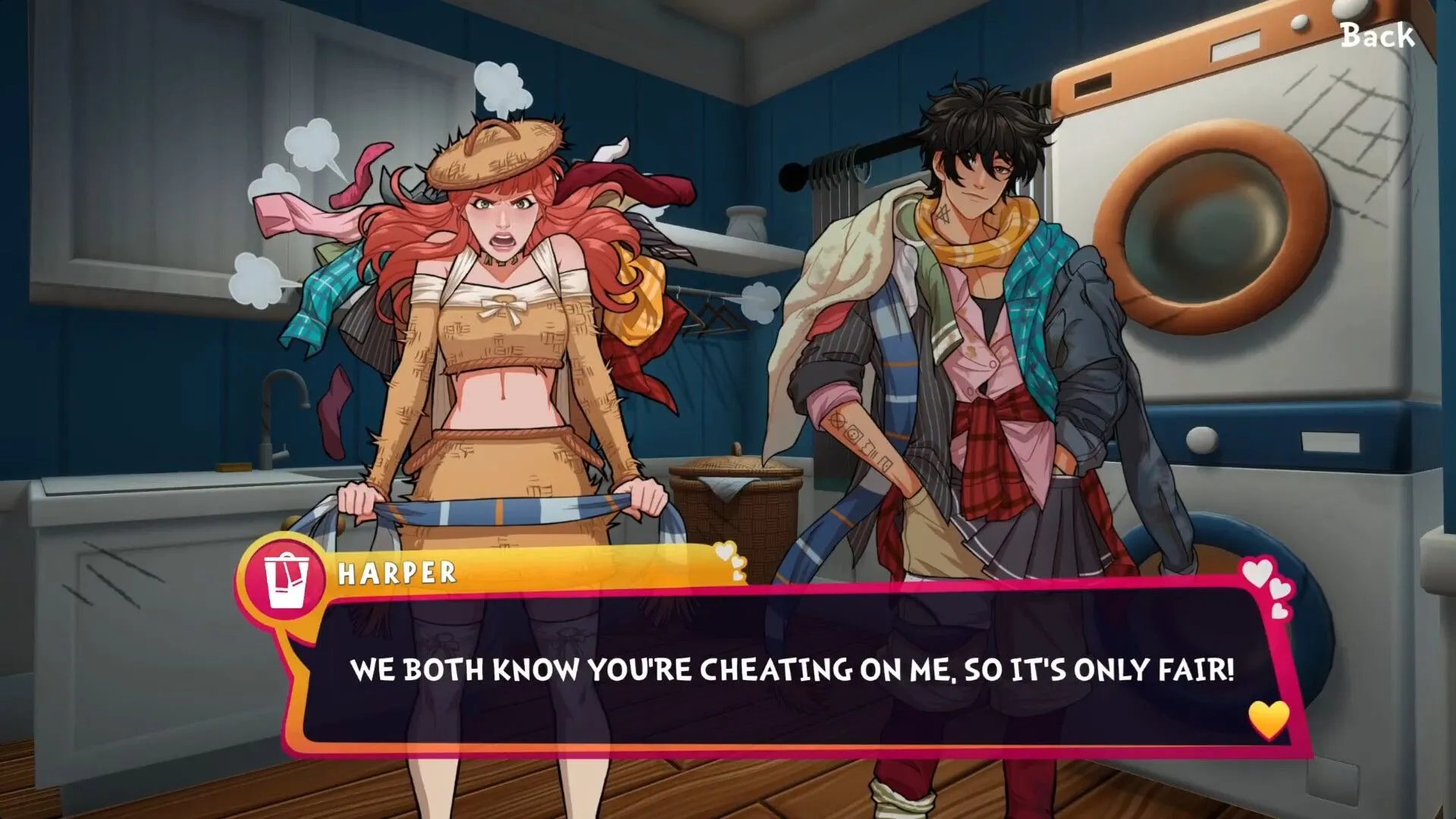 Một bức ảnh quảng bá khác của Date Everything! thể hiện môi trường trong game
