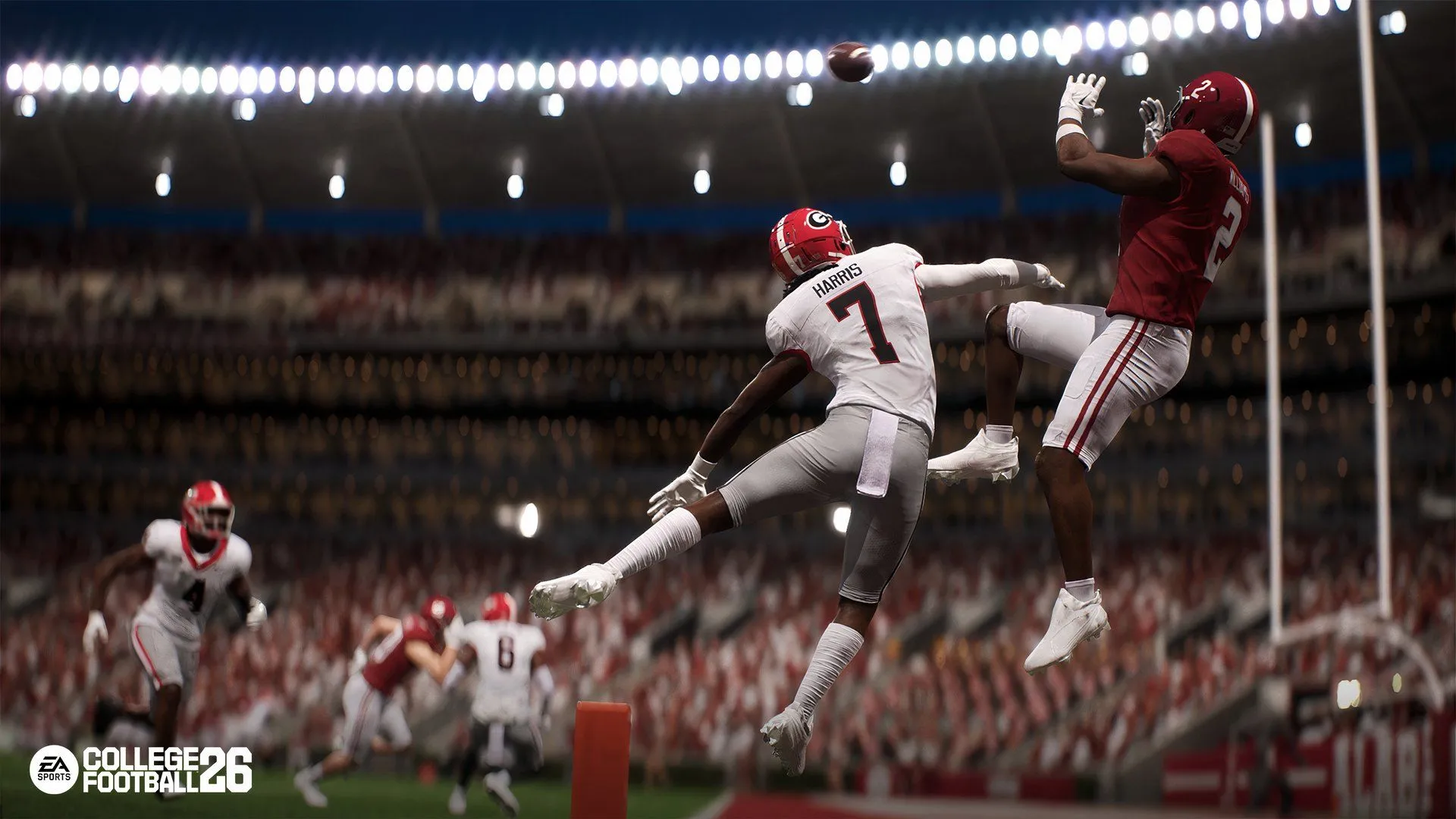 Pha bắt bóng ngoạn mục của cầu thủ Ryan Williams trong EA Sports College Football 26, minh họa đồ họa chân thực.