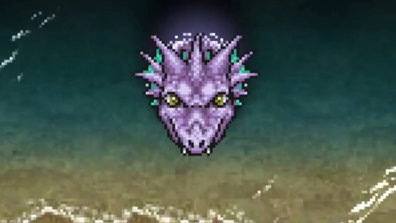 Rồng biển Syldra hy sinh trên bờ biển Walse trong Final Fantasy V