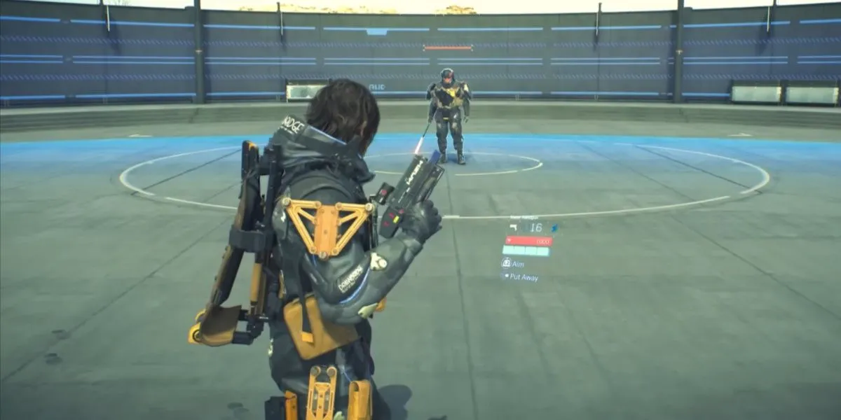 Sam Porter Bridges ngắm bắn Súng Maser, vũ khí tàng hình không gây tiếng động trong Death Stranding 2