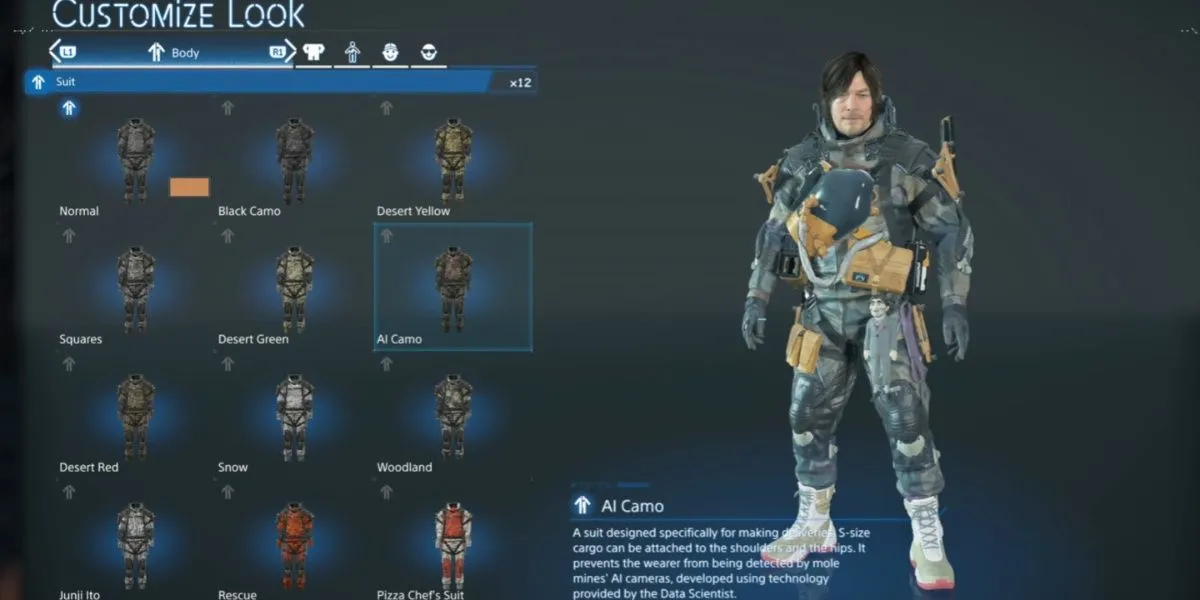 Sam Porter Bridges trang bị AI Camo Suit giúp vô hiệu hóa mìn và bẫy ẩn trong Death Stranding 2