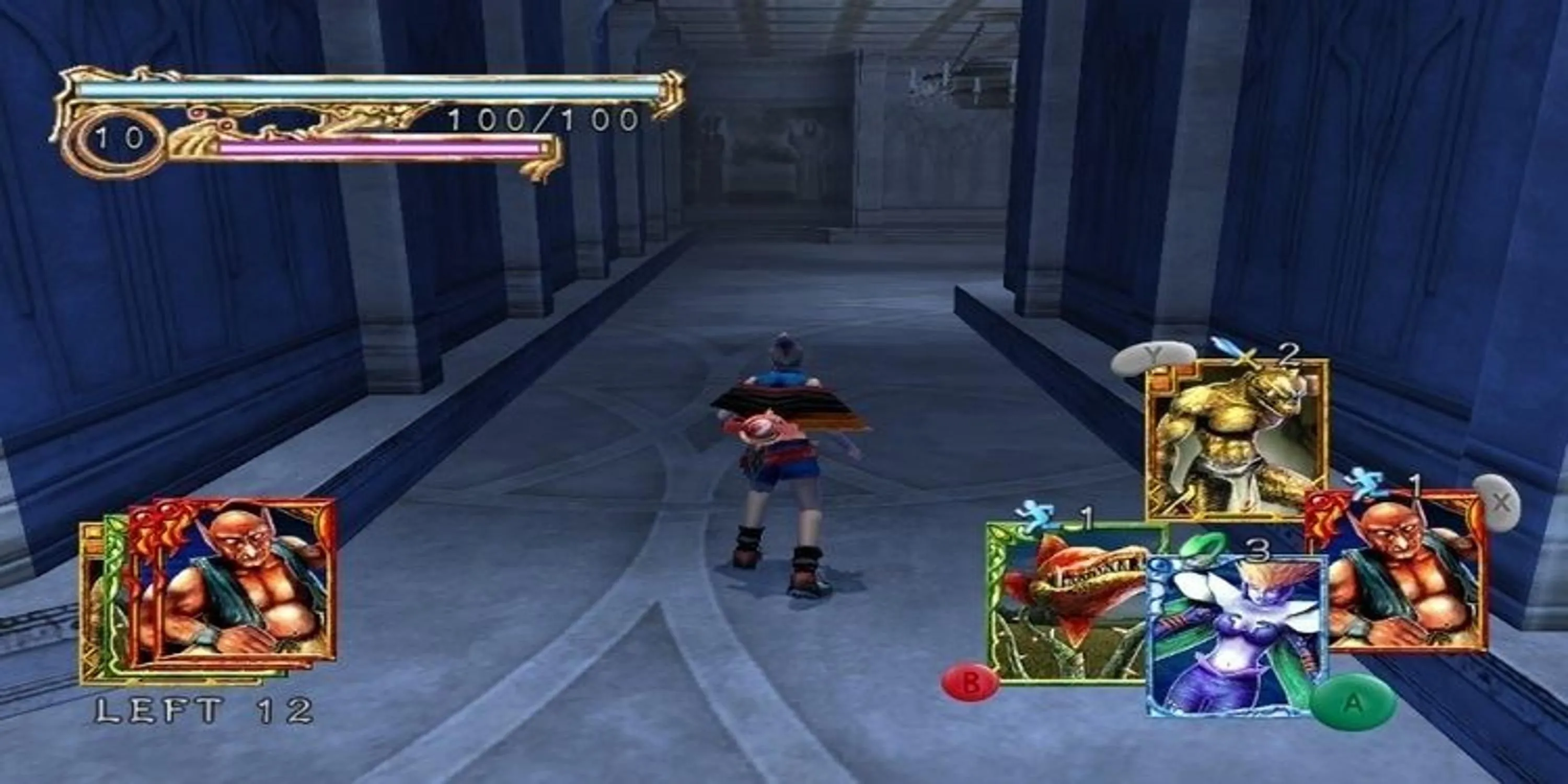 Tara trong Lost Kingdoms 2 khám phá một hành lang u ám, thể hiện tông màu tối và phong cách thiết kế thế giới của game.
