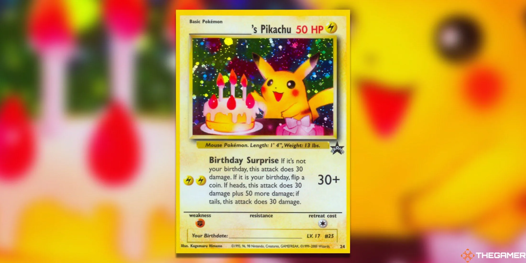 Thẻ bài Blank's Pikachu (Happy Birthday Pikachu) WoTC Promo độc đáo trong Pokemon TCG