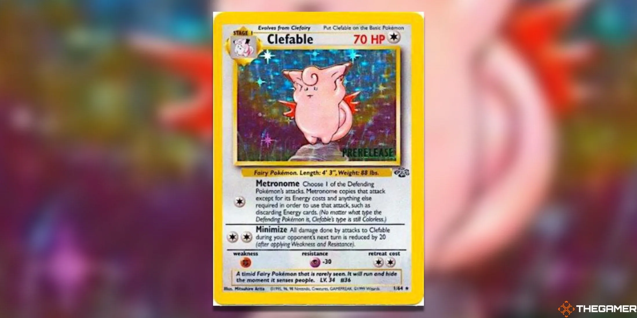 Thẻ bài Clefable Prerelease WoTC Promo giá trị cao từ set Jungle trong Pokemon TCG