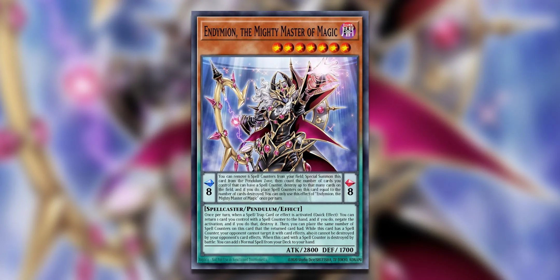Thẻ bài Endymion, The Mighty Master Of Magic trong Yu-Gi-Oh! TCG với số lượng chữ kỷ lục