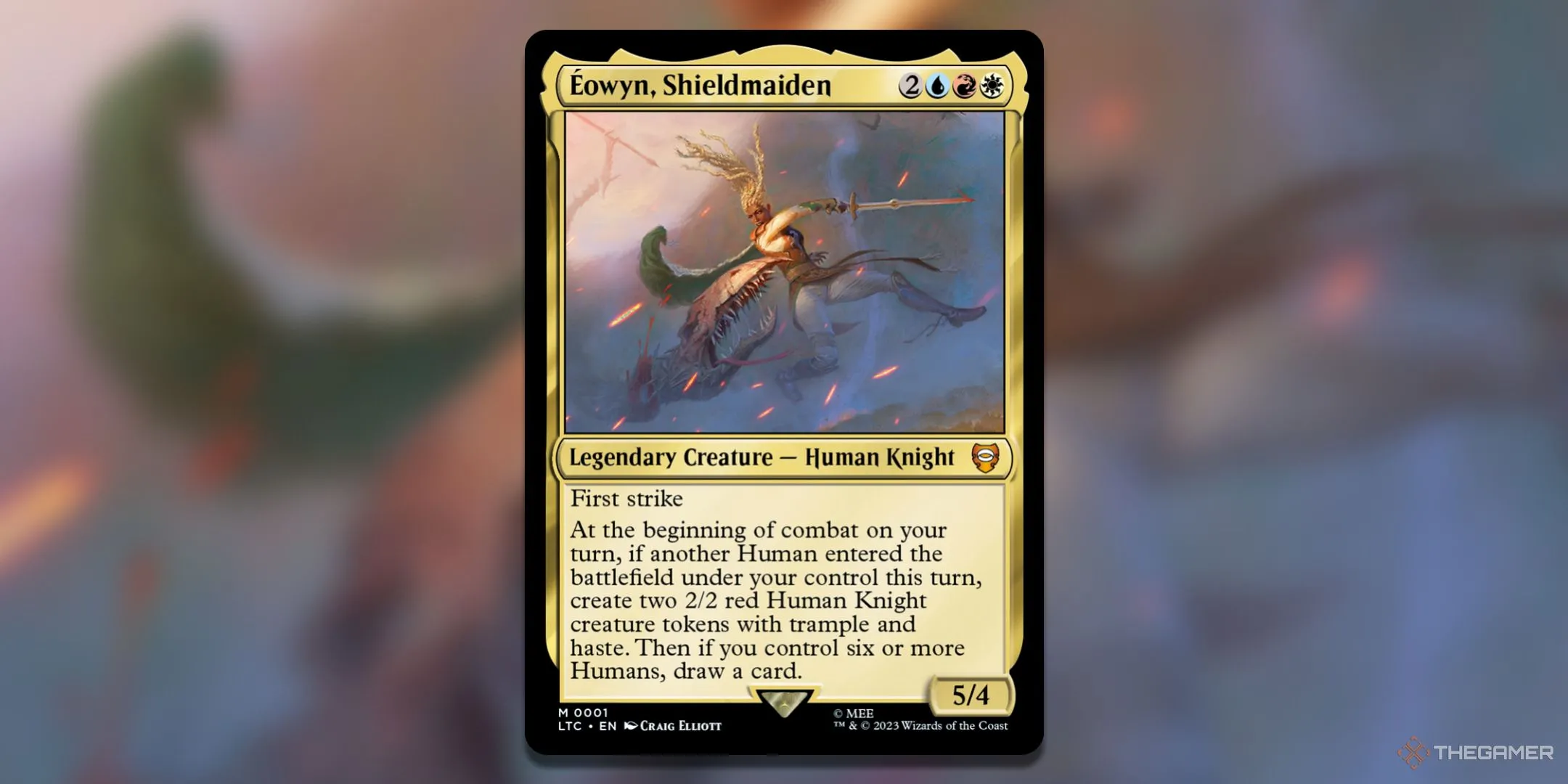 Thẻ bài Eowyn, Shieldmaiden trong Magic: The Gathering, biểu tượng của bộ Riders of Rohan.