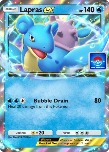 Thẻ bài Lapras Ex (PA-014), ứng cử viên cho thẻ hiếm nhất trong Pokemon TCG Pocket do là thẻ promo giới hạn