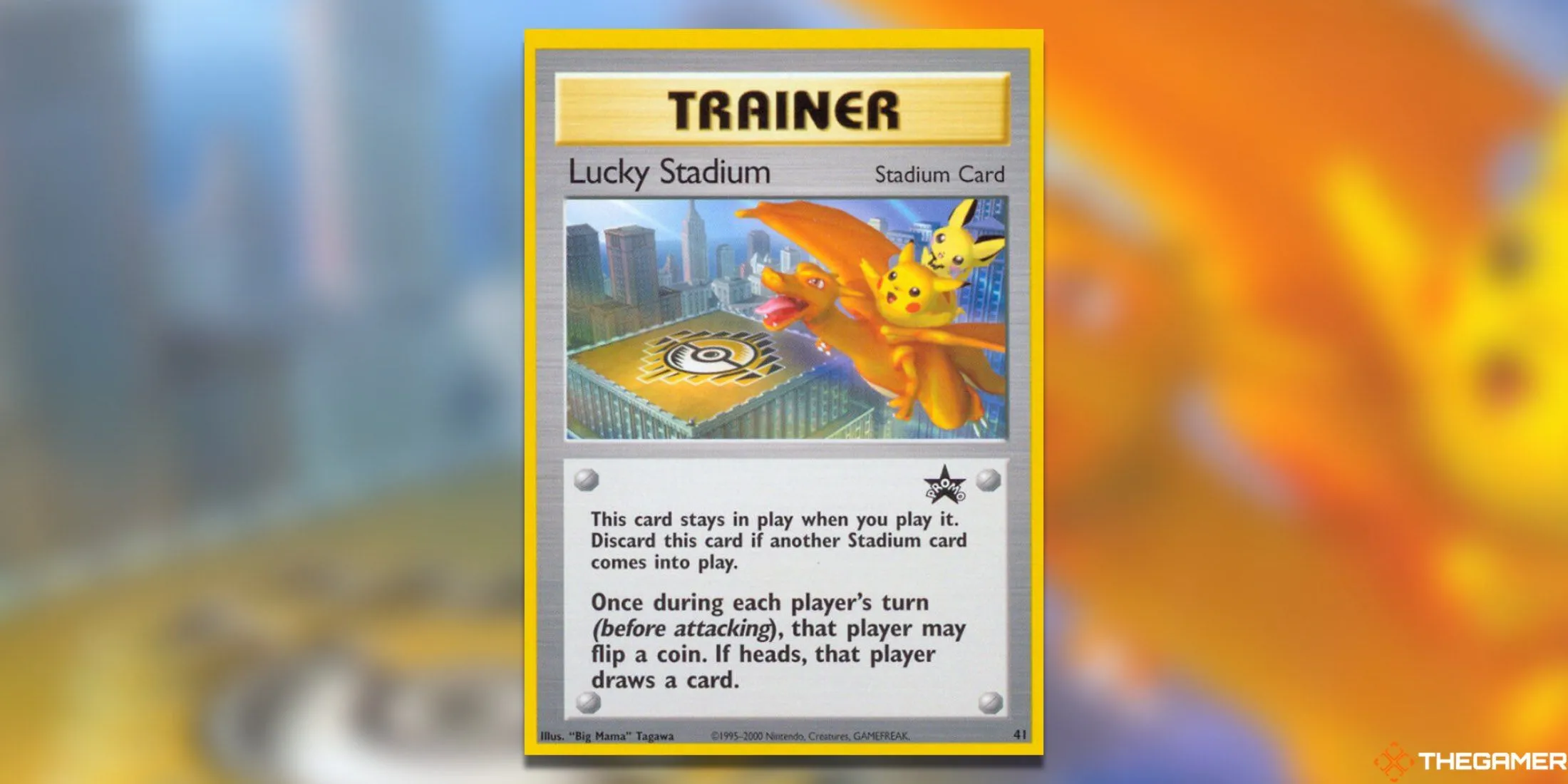 Thẻ bài Lucky Stadium WoTC Promo hiếm được phát hành tại Pokemon Center New York trong Pokemon TCG