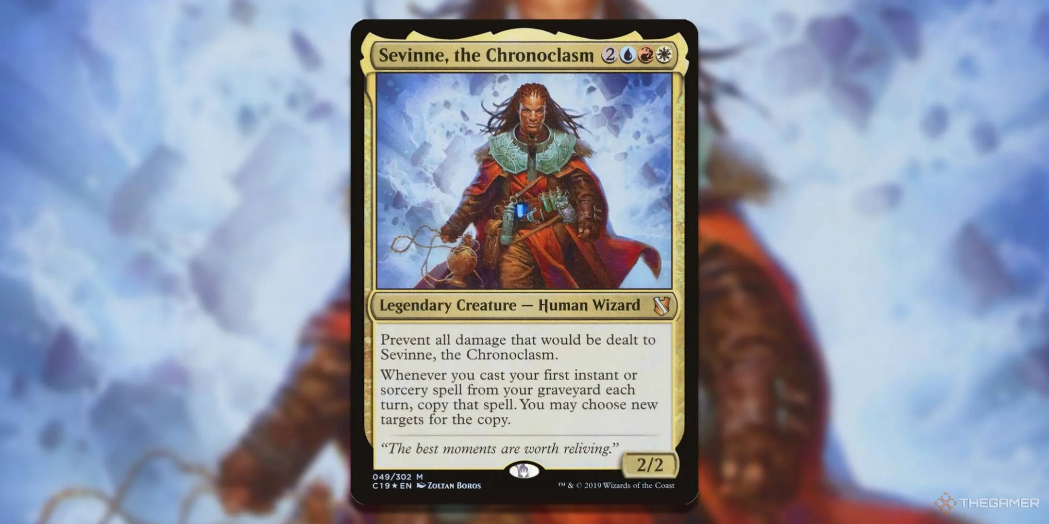 Thẻ bài Sevinne, the Chronoclasm trong Magic: The Gathering, một Commander tiềm năng của Mystic Intellect.