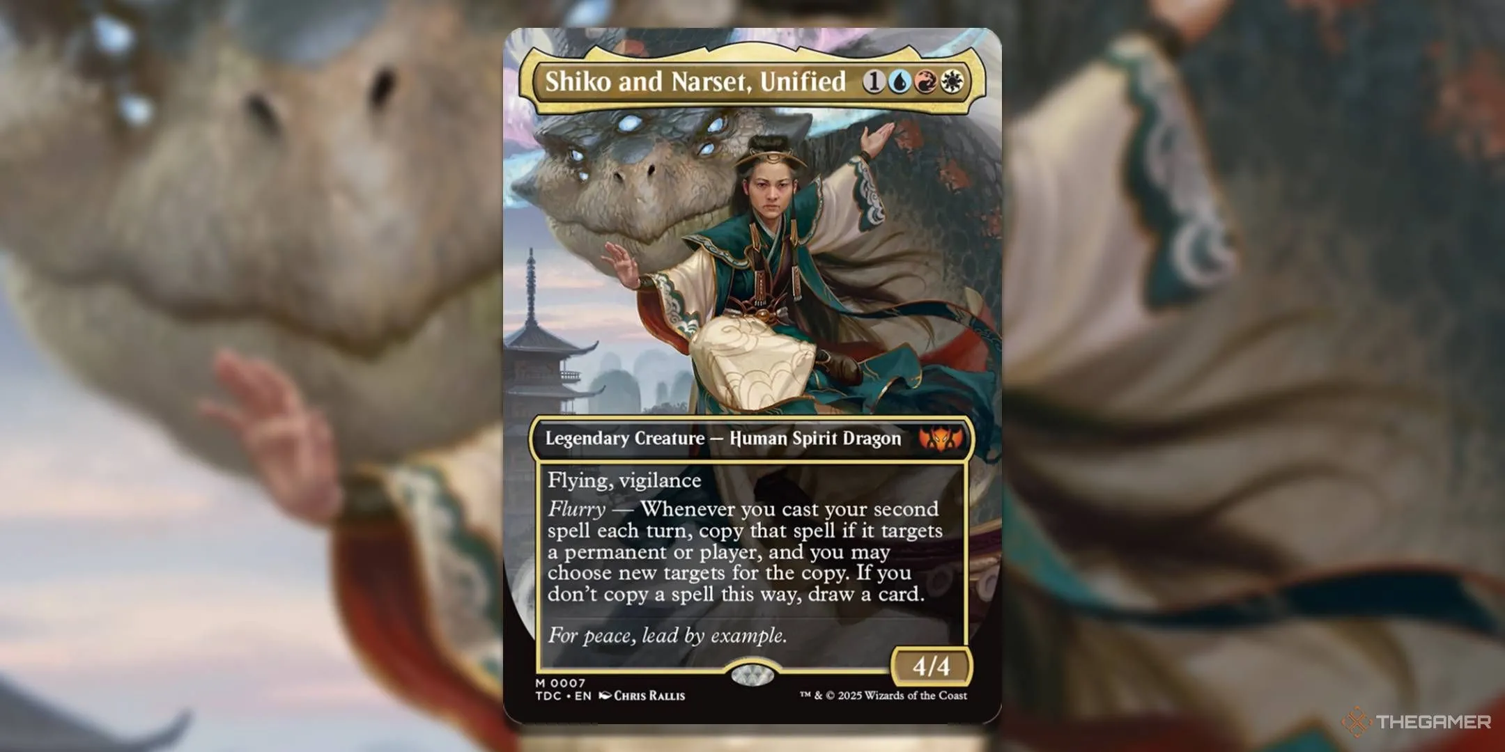 Thẻ bài Shiko and Narset, Unified trong Magic: The Gathering, tượng trưng cho bộ Jeskai Striker.