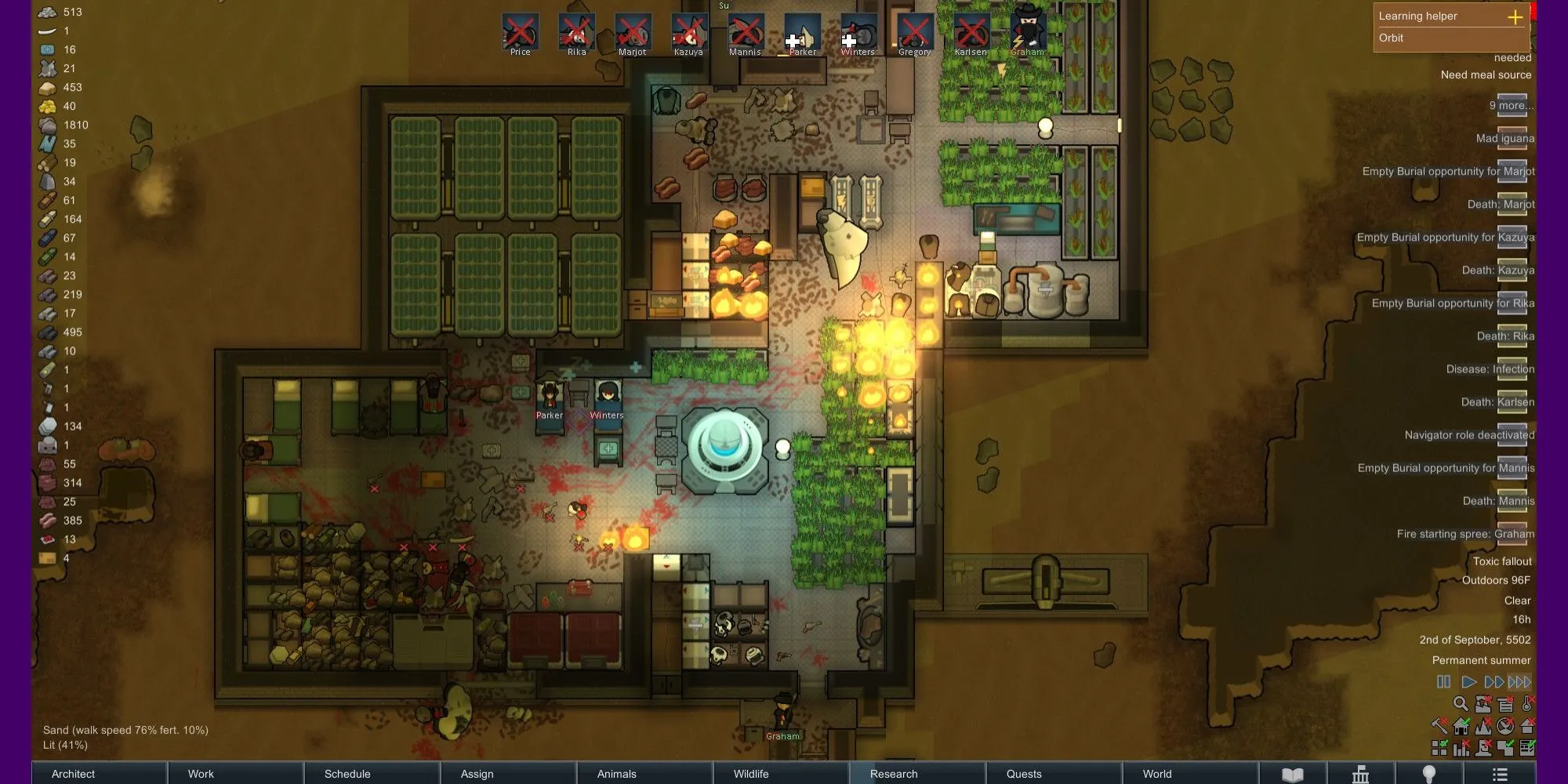 Thuộc địa RimWorld hỗn loạn với hỏa hoạn lan rộng, nhiều dân thuộc địa và Mechanoid đã chết sau cuộc đột kích khốc liệt