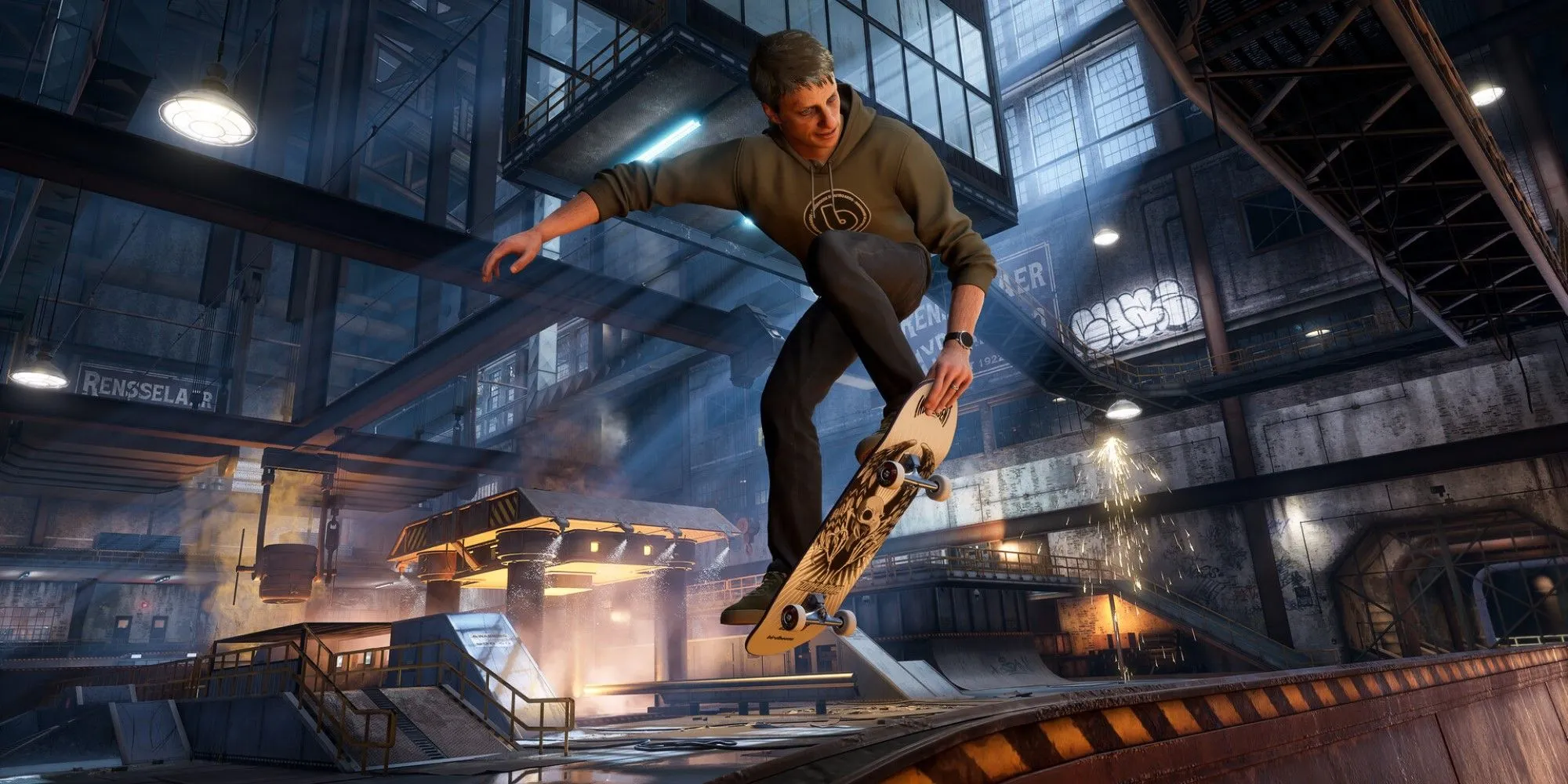 Tony Hawk biểu diễn trên ván trượt trong Tony Hawk's Pro Skater 3 + 4 Remaster