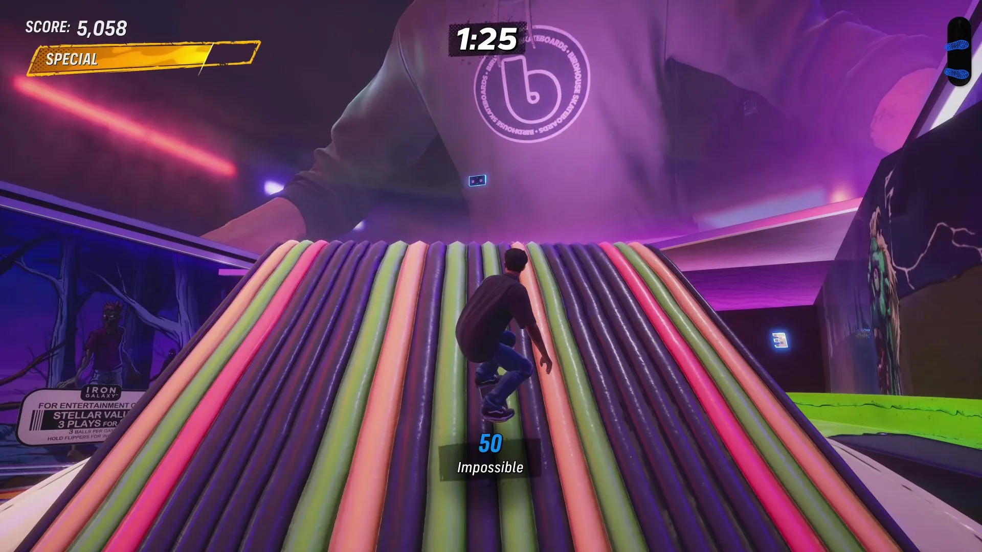Vị trí cuộn băng bí mật trong màn Pinball Tony Hawk's Pro Skater 3 + 4