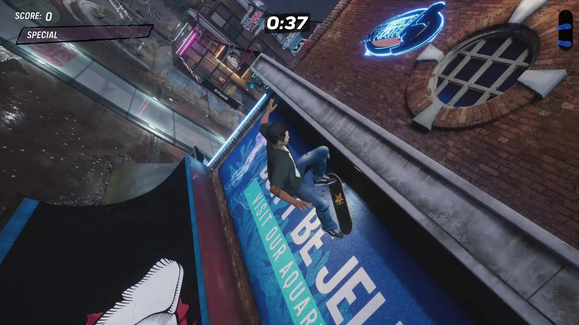 Vị trí Stat Point đầu tiên tại đài phun nước voi trong màn Zoo Tony Hawk's Pro Skater 3 + 4