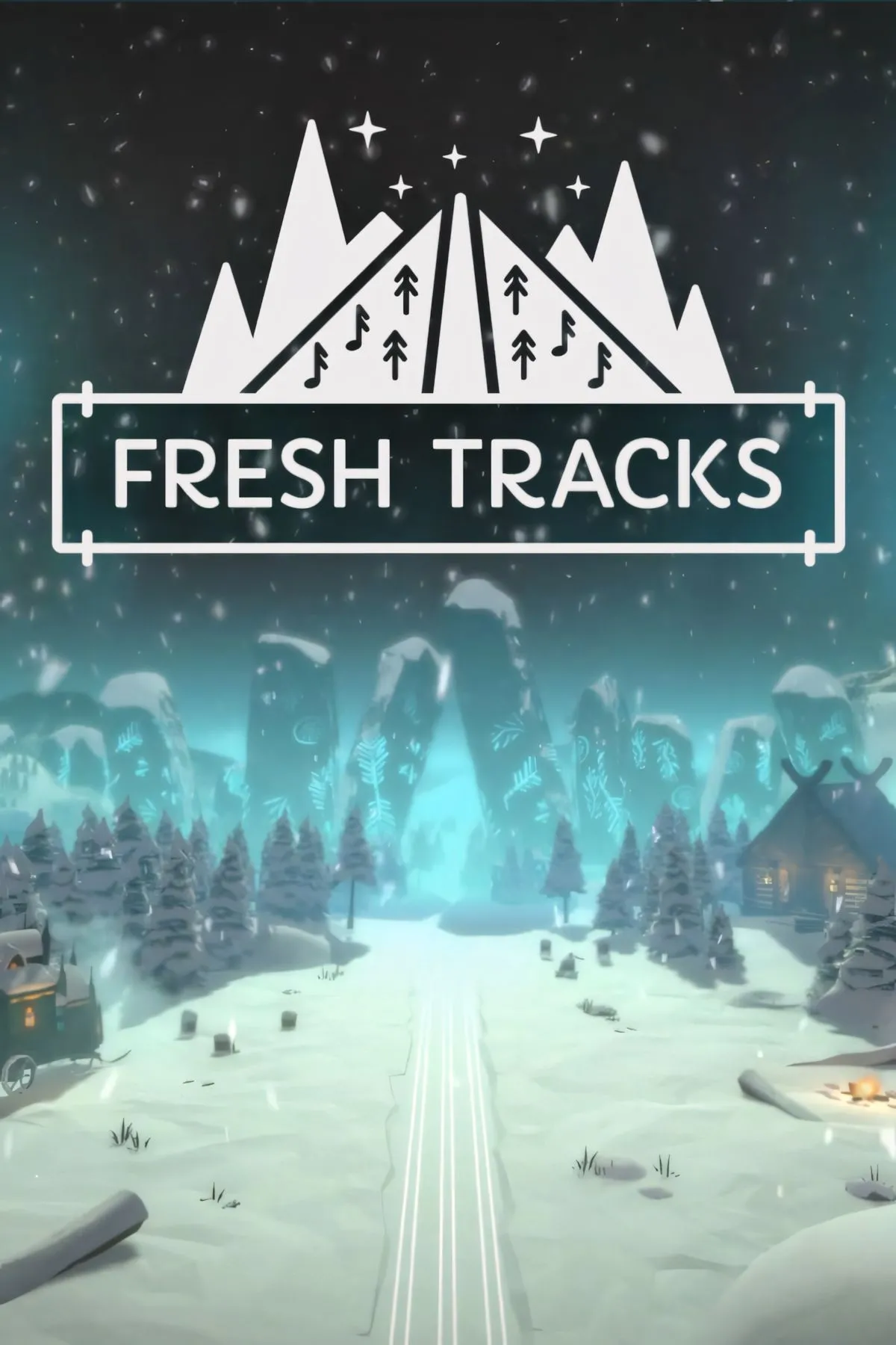 Artwork bìa game Fresh Tracks, thể hiện phong cách nghệ thuật độc đáo của tựa game.