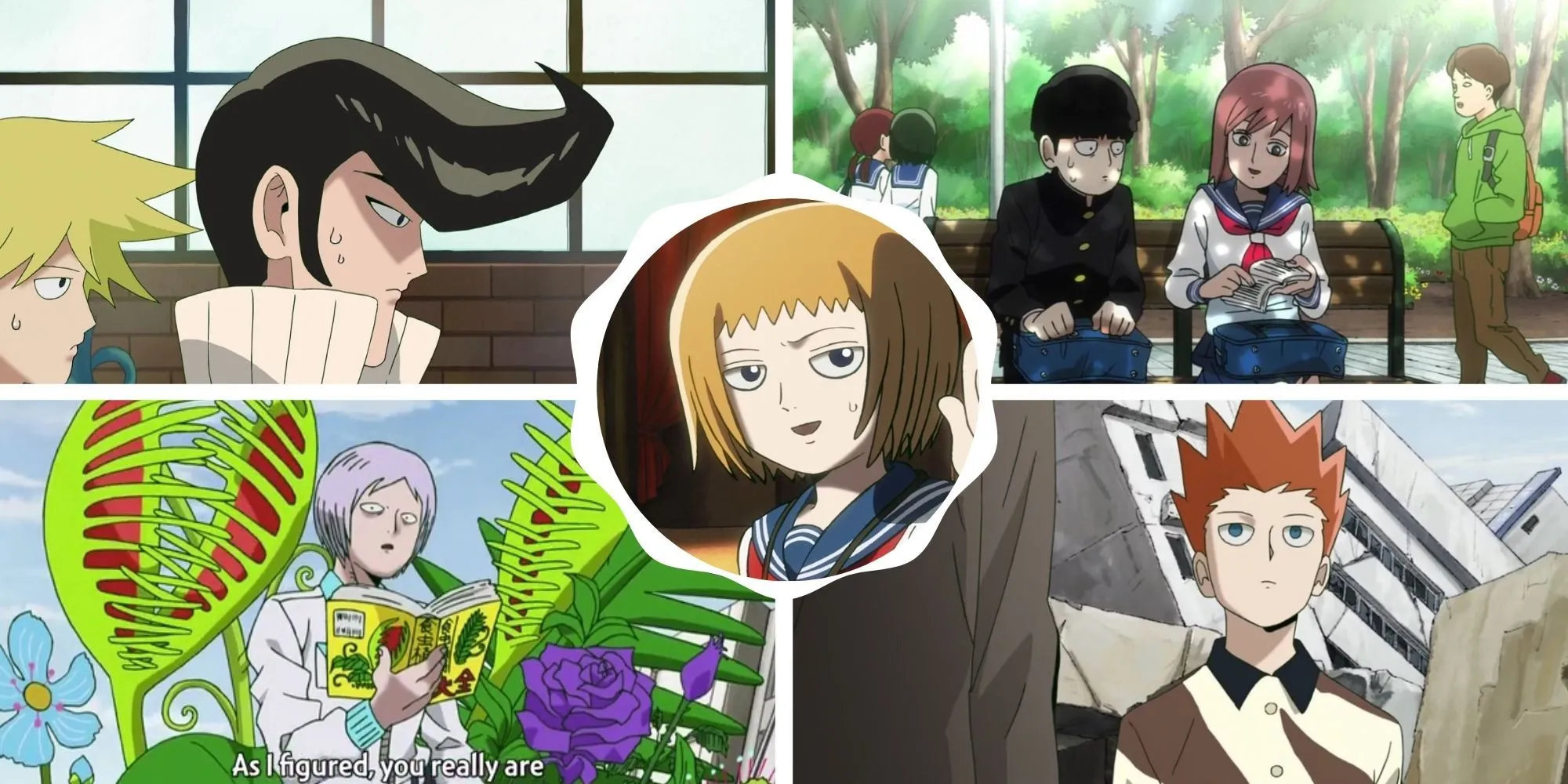 Các nhân vật phụ đáng chú ý trong anime Mob Psycho 100, góp phần vào chiều sâu cảm xúc của câu chuyện.