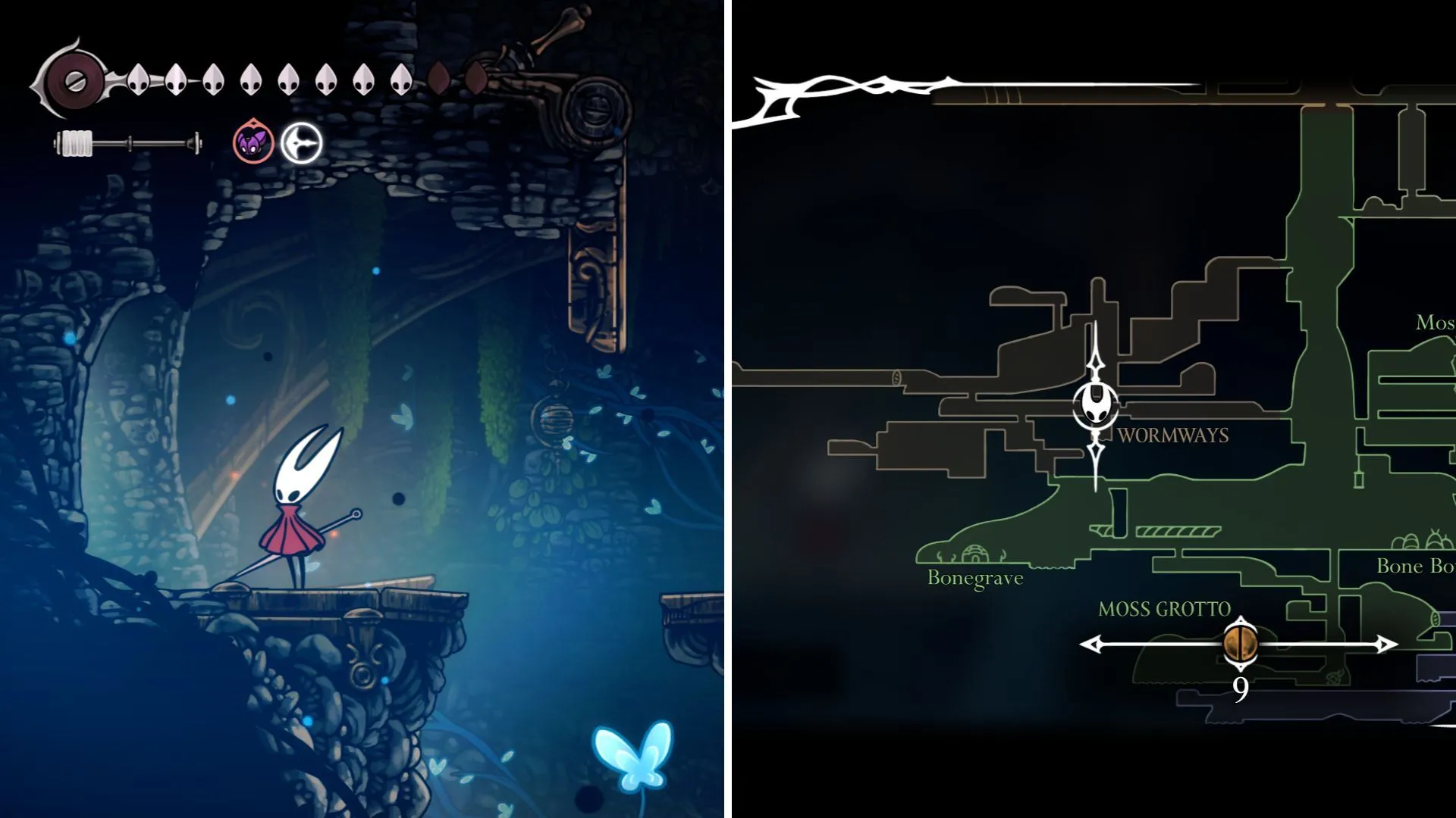 Cánh cửa khóa bí ẩn tại khu vực Wormways trong Hollow Knight Silksong, yêu cầu Simple Key để mở