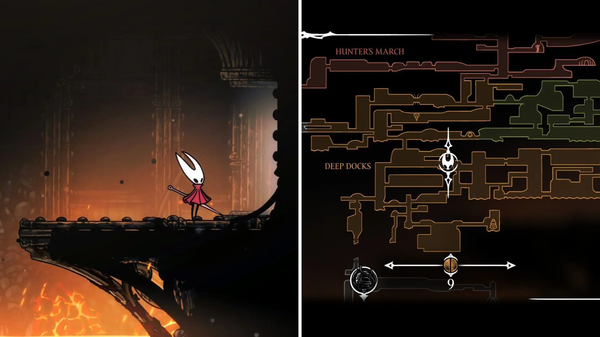 Cánh cửa khóa dẫn vào Deep Docks trong Hollow Knight Silksong, cần Simple Key để khám phá