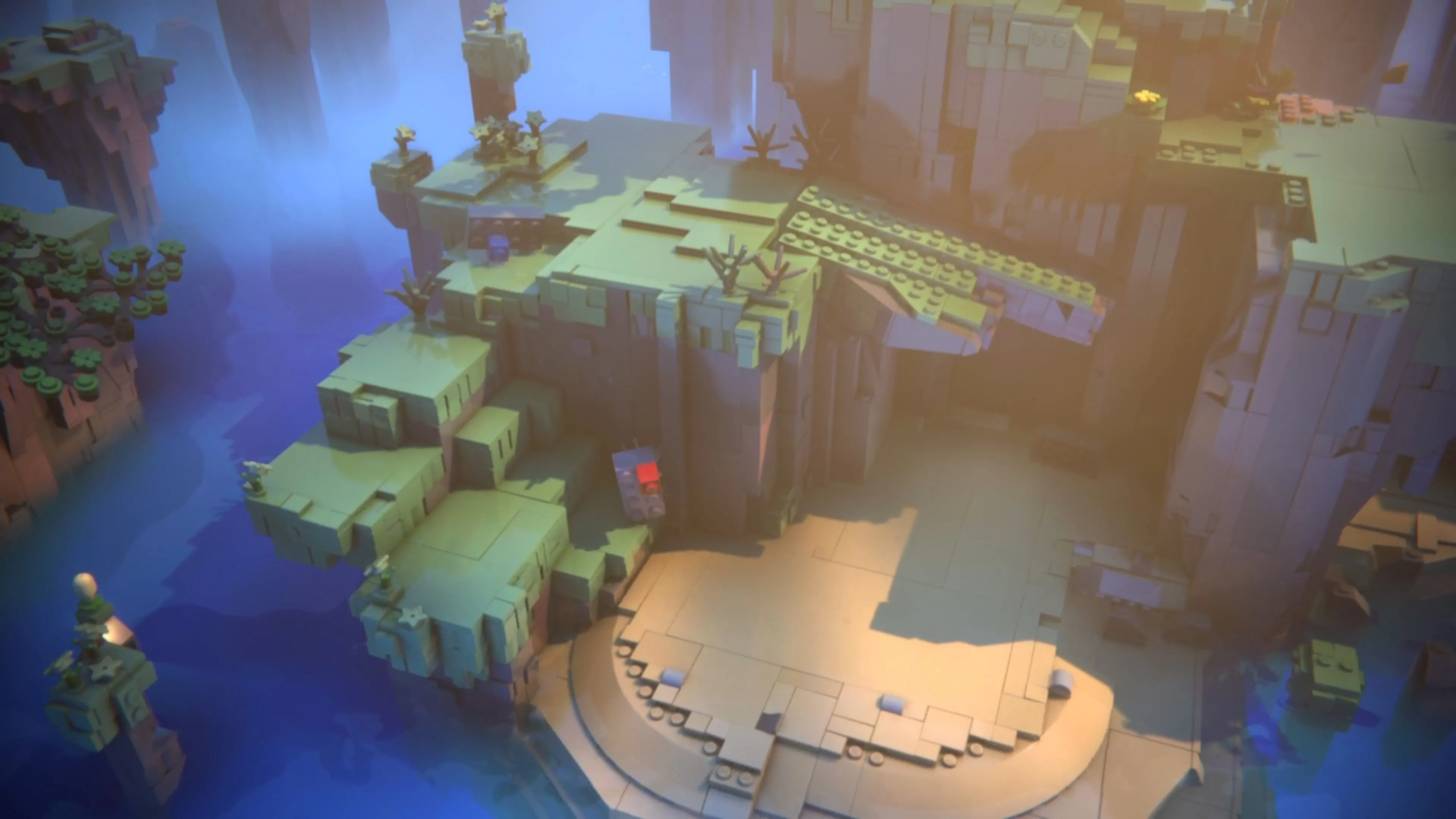 Cây cầu sập và cần được xây lại bằng gạch xám trong LEGO Voyagers
