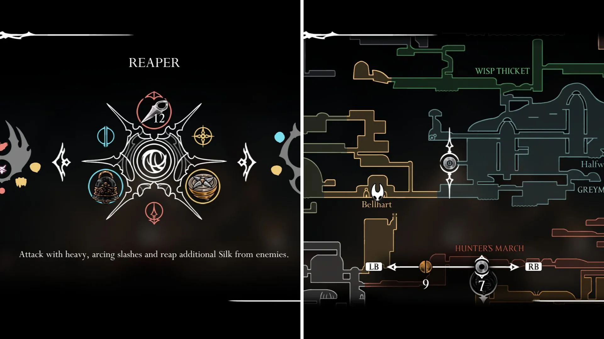 Hornet thể hiện sức mạnh của Reaper Crest trong Hollow Knight Silksong