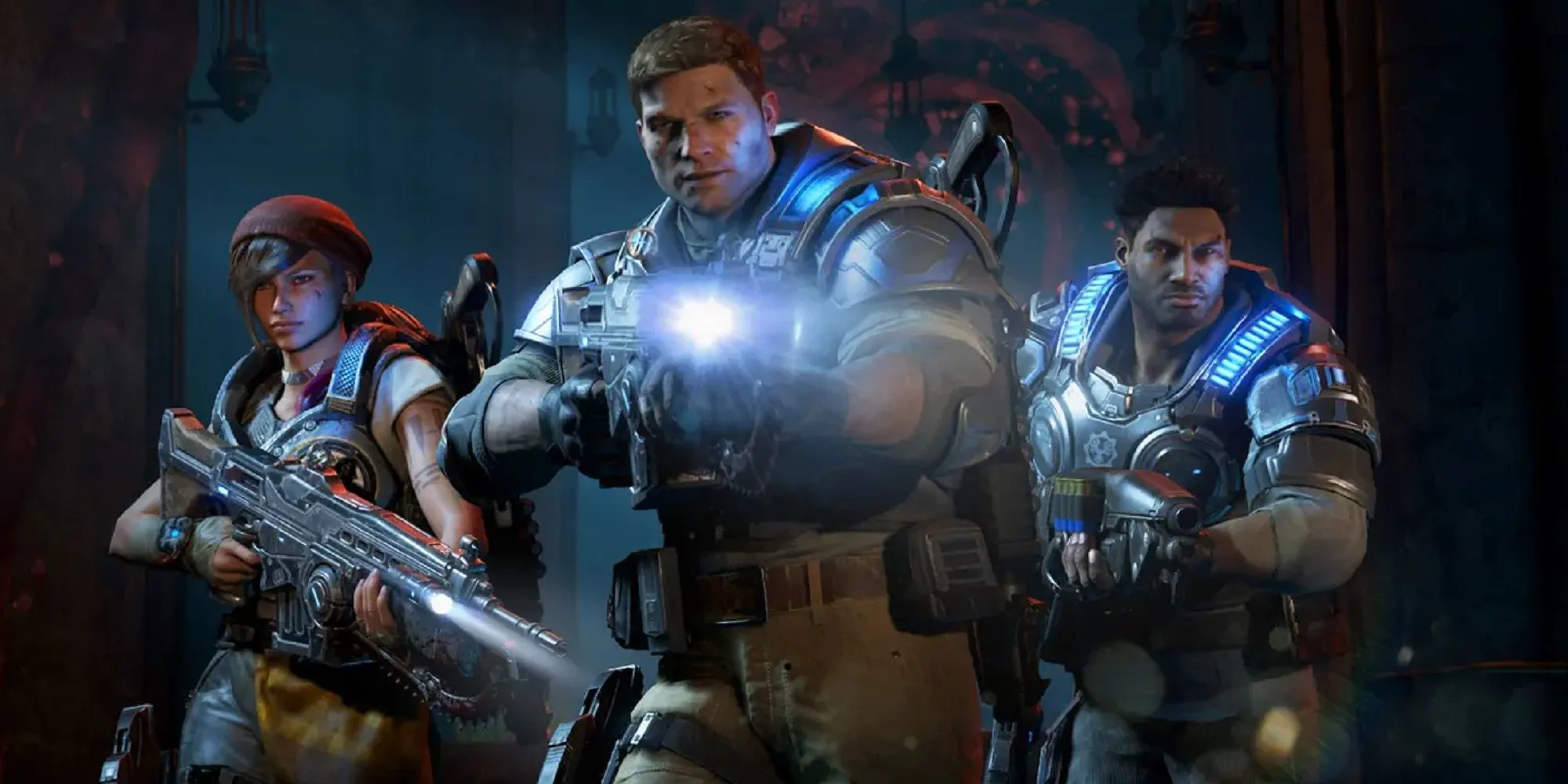 JD, Kait và Del trong Gears of War 4