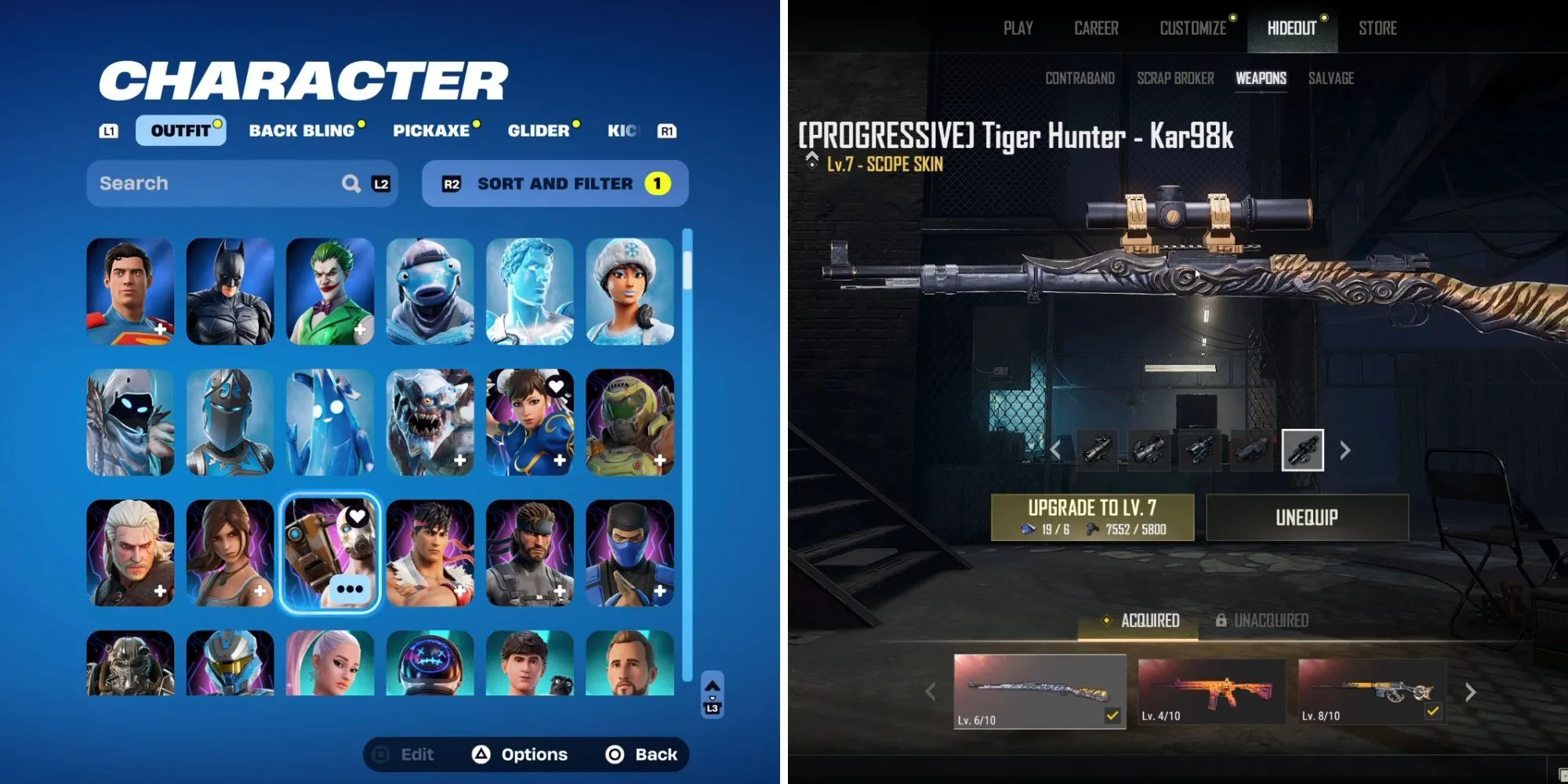 Kho trang phục và vật phẩm của Fortnite