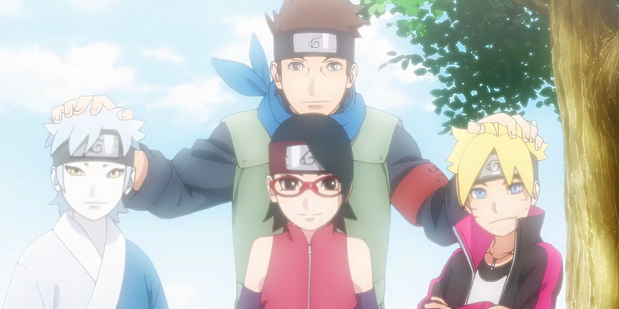 Konohamaru Sarutobi, cháu trai của Hokage Đệ Tam, cùng các học trò