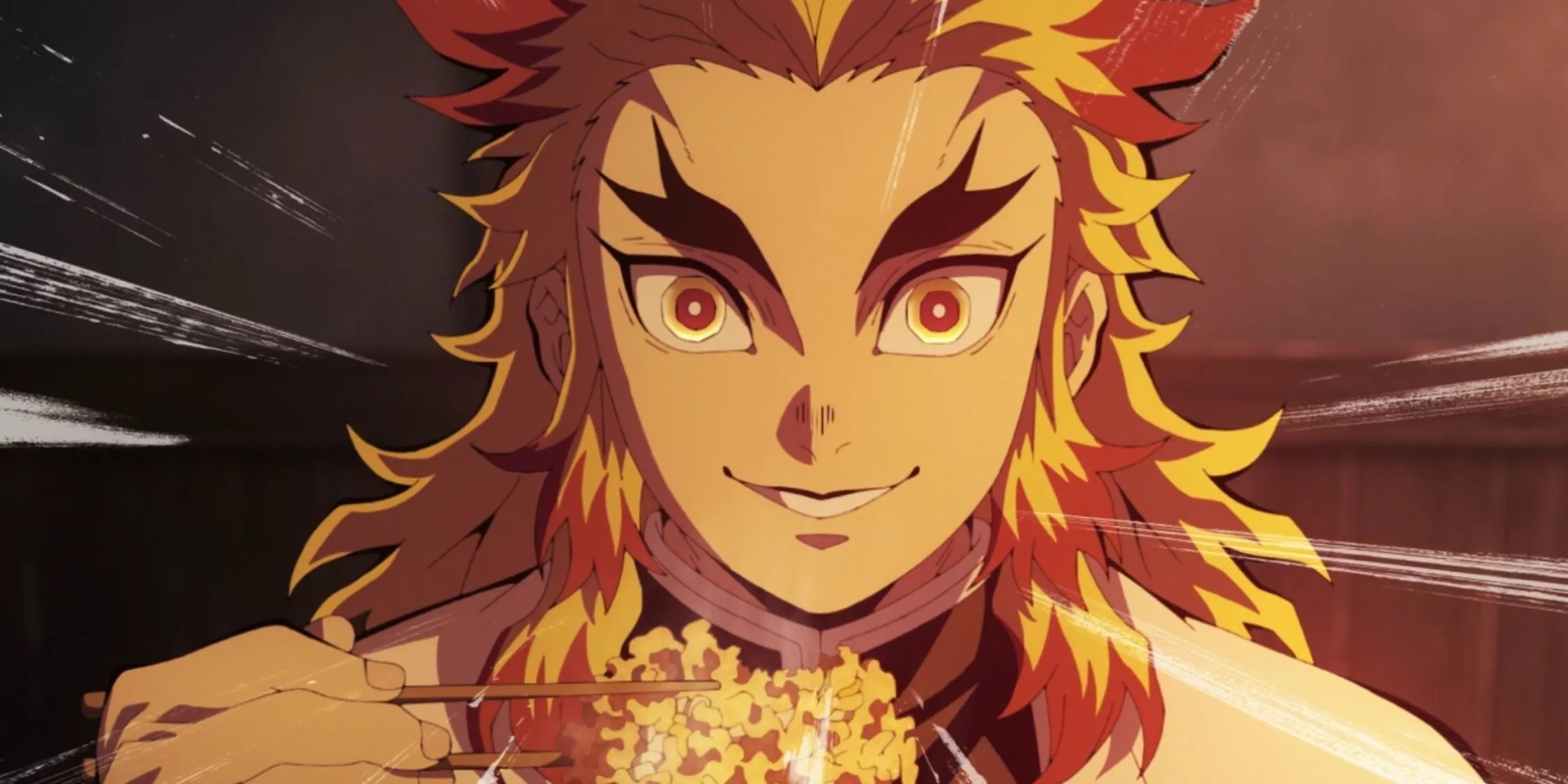 Kyojuro Rengoku ăn bento trên tàu