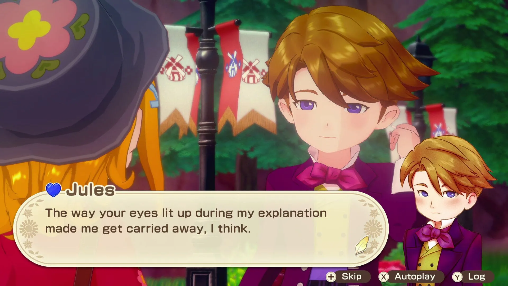 Nhân vật chính Story of Seasons Grand Bazaar đang chăm sóc cây trồng trên cánh đồng xanh mướt, thể hiện gameplay nông trại thư giãn