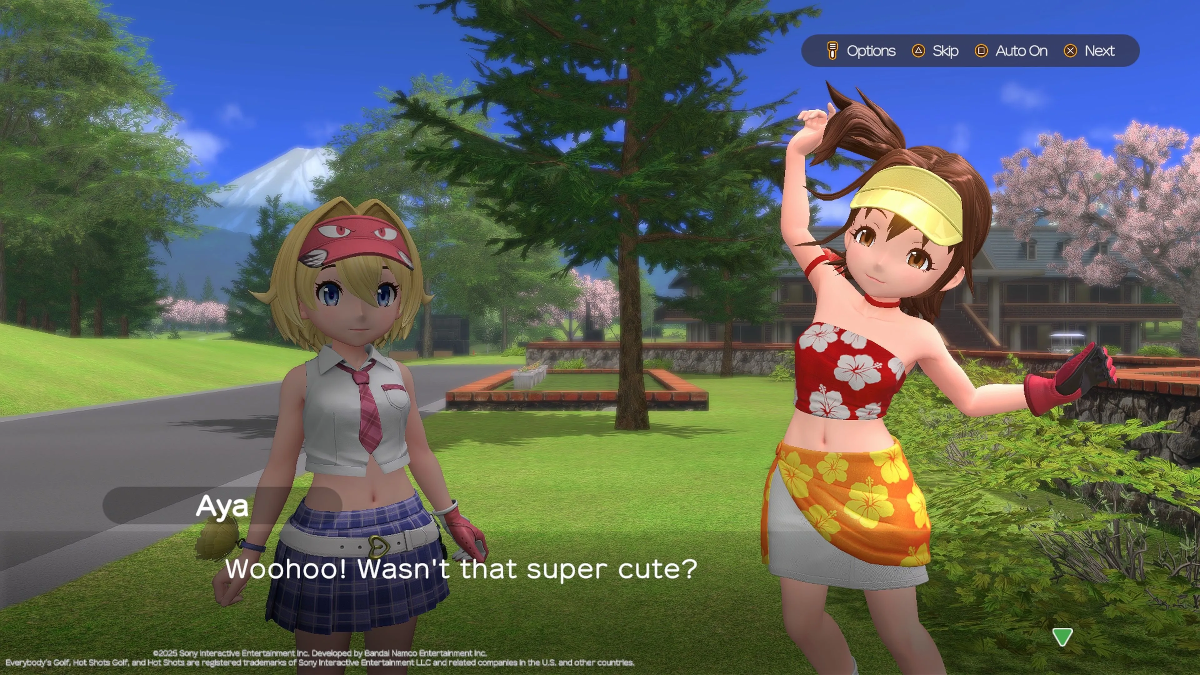 Nhân vật nữ trong Everybody's Golf Hot Shots với trang phục đặc trưng, thiếu khả năng tùy chỉnh ngoại hình.