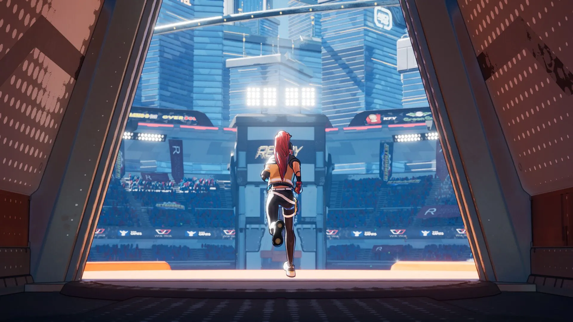 Screenshot chính thức 2 của JETRUNNER trên Steam, với nhân vật Nina đang hành động