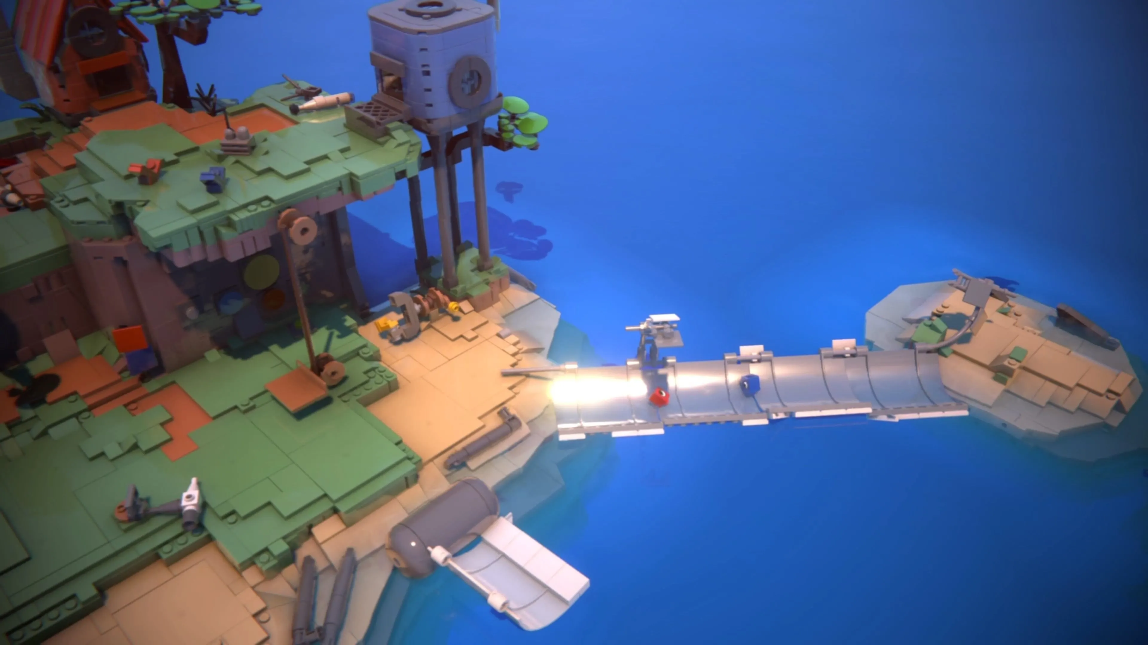 Tàu con thoi LEGO Voyagers bị rơi, tạo cầu nối cho Red và Blue di chuyển