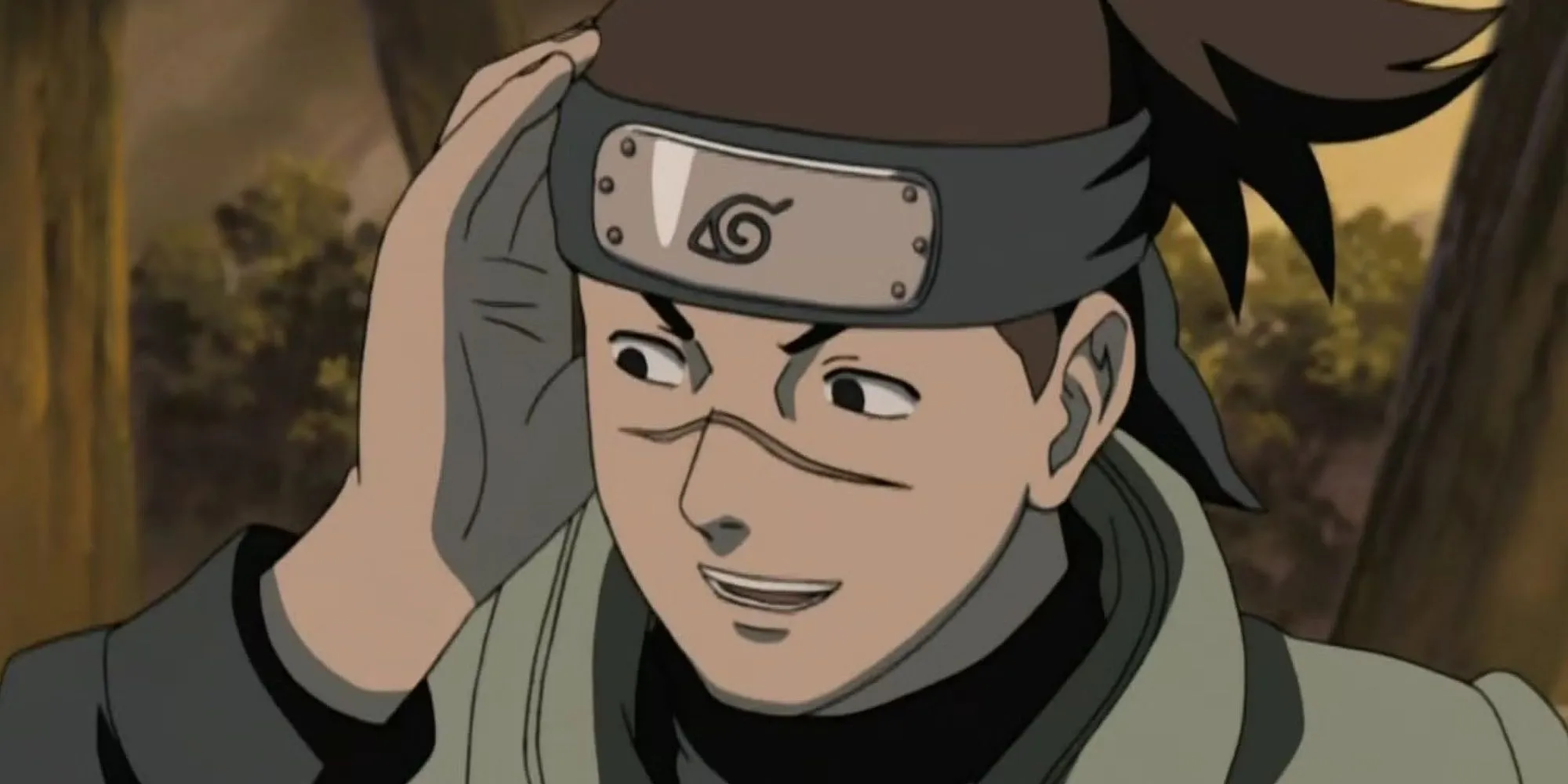 Thầy Iruka Umino với biểu cảm ôn hòa, người thầy đầu tiên tin tưởng Naruto và định hình con đường của cậu.