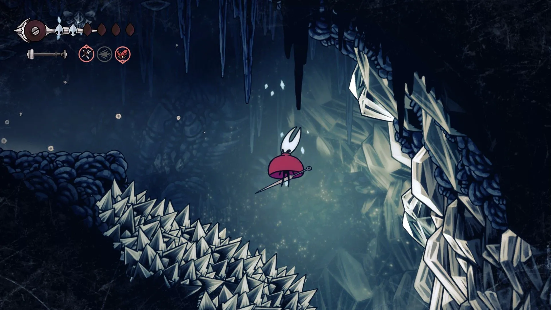 Thử thách di chuyển khốc liệt trên Fay Mountain với những chông nhọn nguy hiểm trong Hollow Knight Silksong