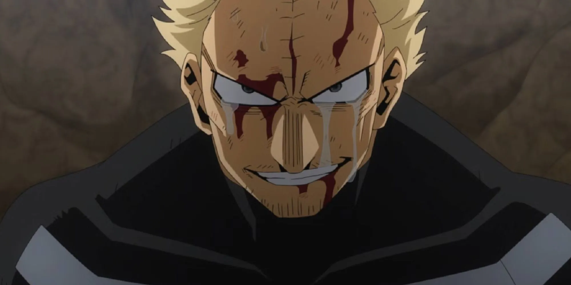 Twice, nhân vật phức tạp với Quirk phân thân trong My Hero Academia, biểu cảm đầy nội tâm.
