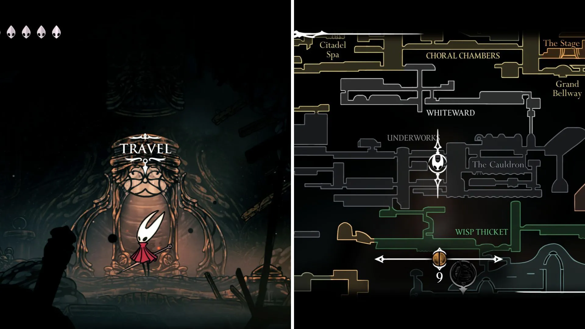 Ventrica Station khu vực Underworks, gần Architect trong Hollow Knight Silksong